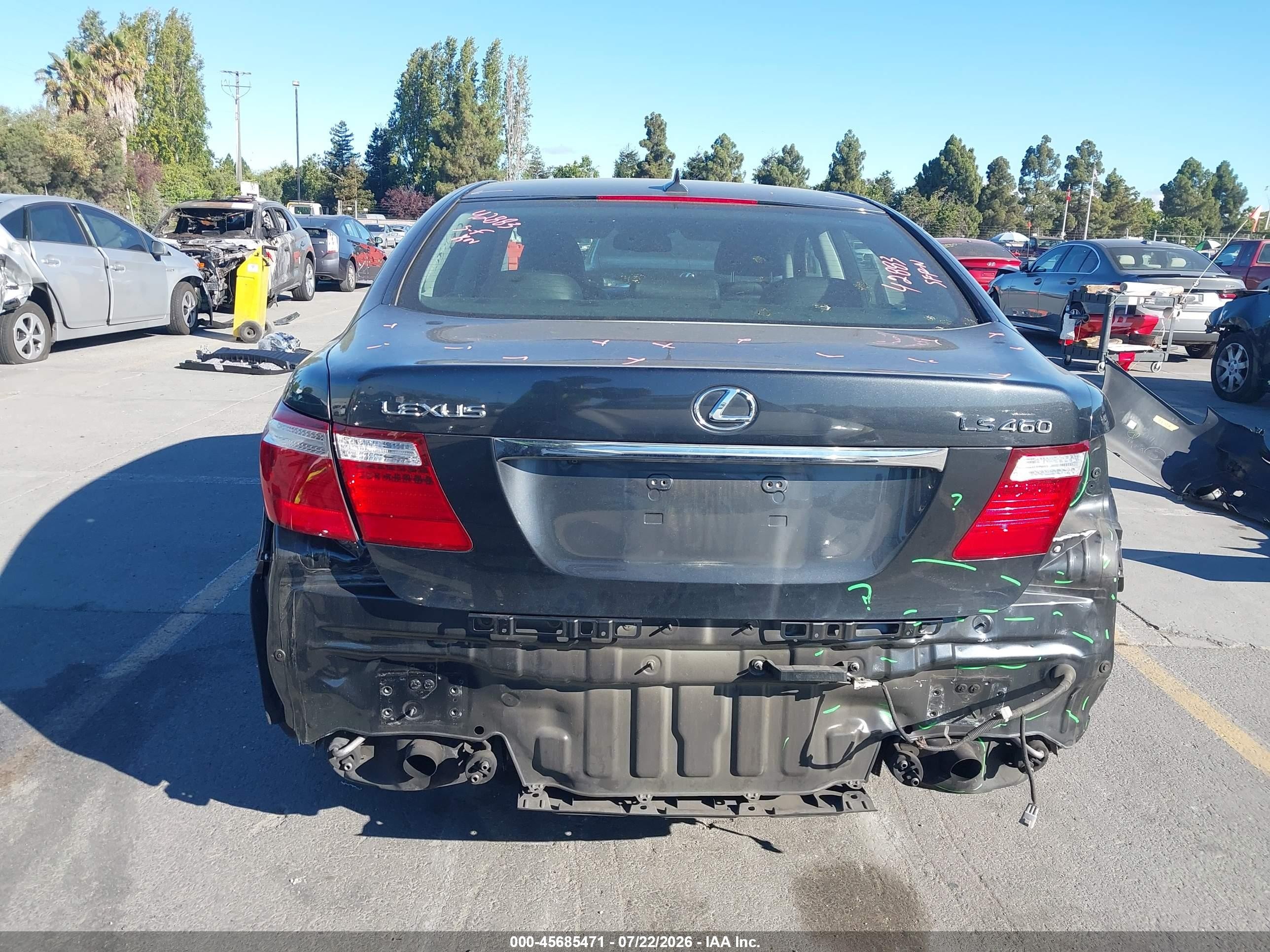 2007 Lexus Ls 460   Black vin: JTHBL46F375043360