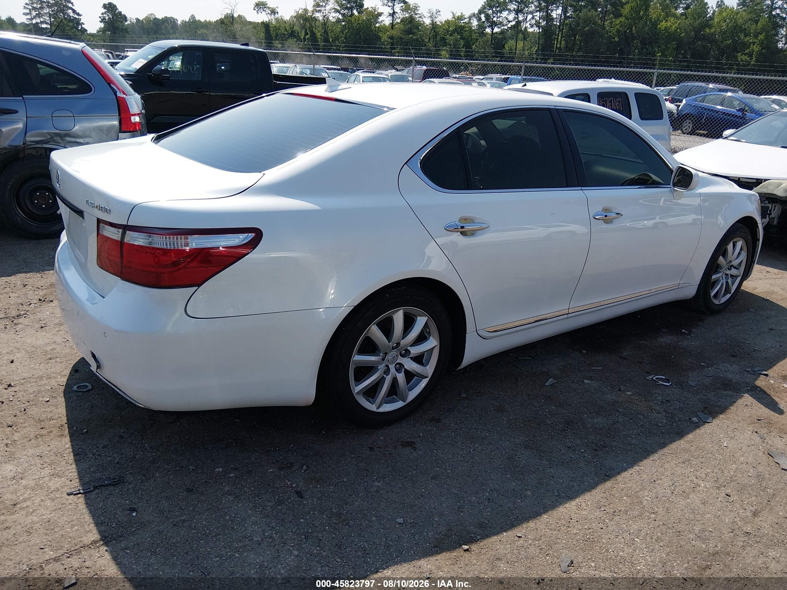 2007 Lexus Ls 460   Белый vin: JTHBL46F375047831