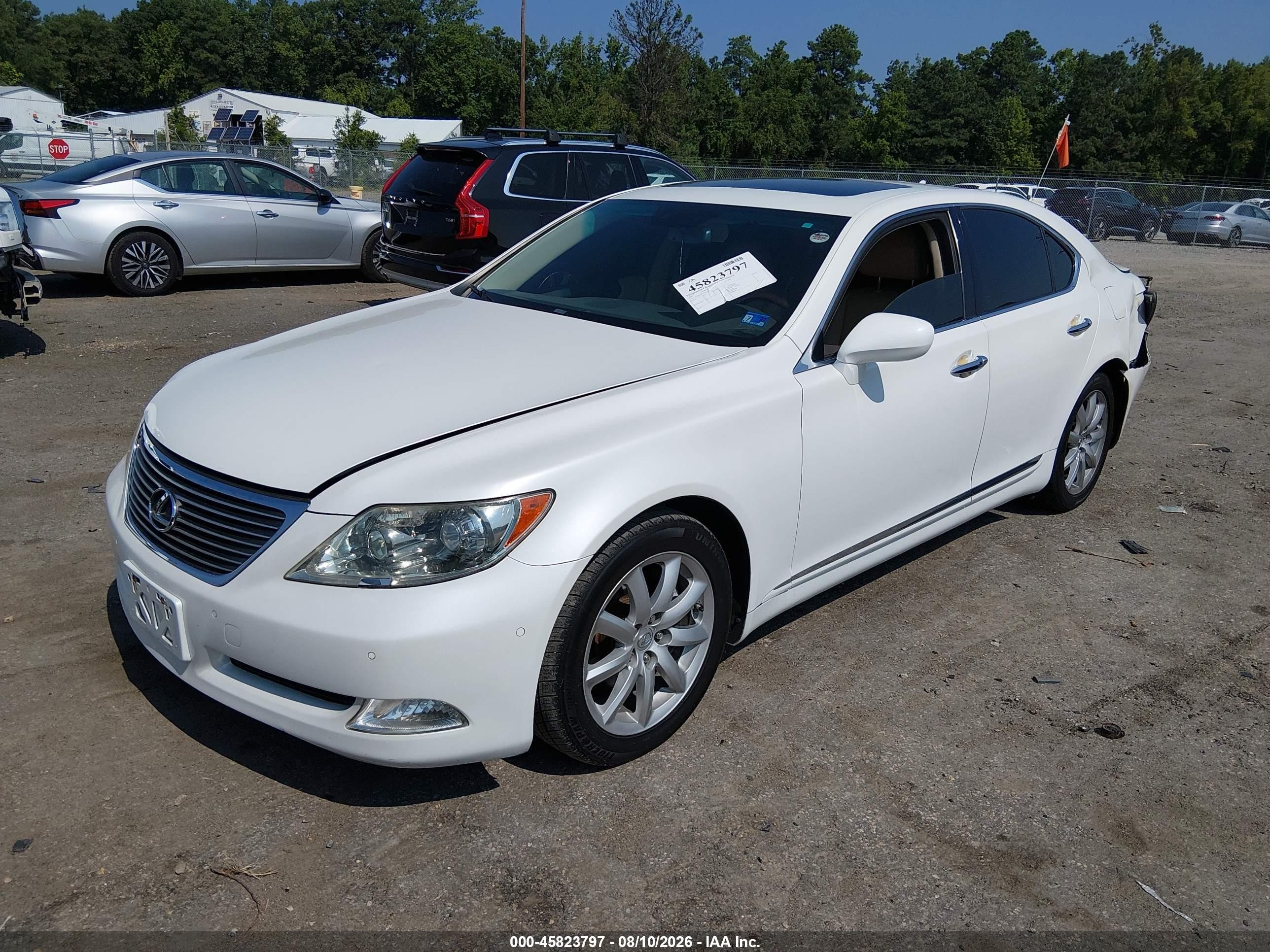 2007 Lexus Ls 460   Белый vin: JTHBL46F375047831