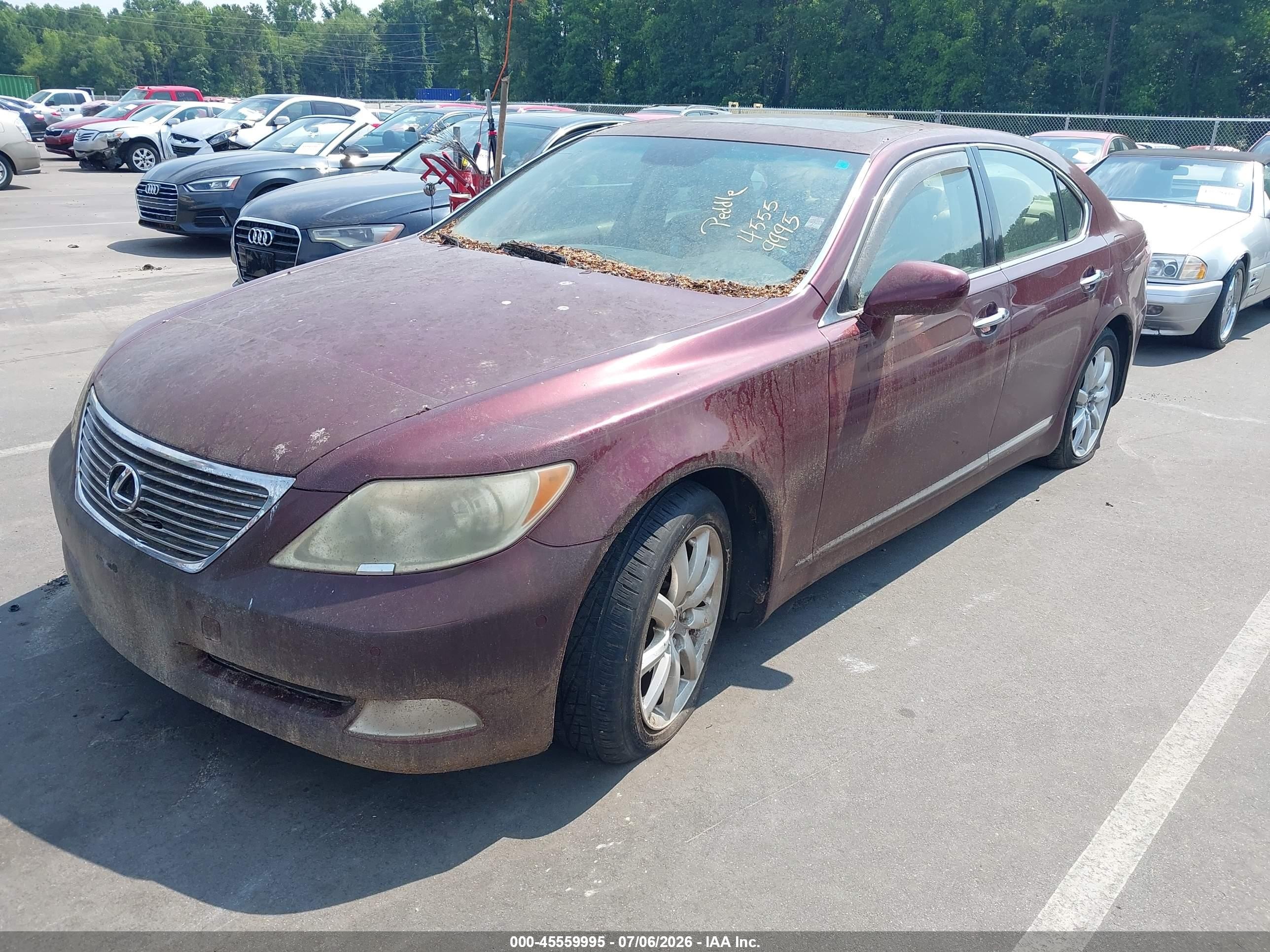 2008 Lexus Ls 460   Burgundy vin: JTHBL46F385078336