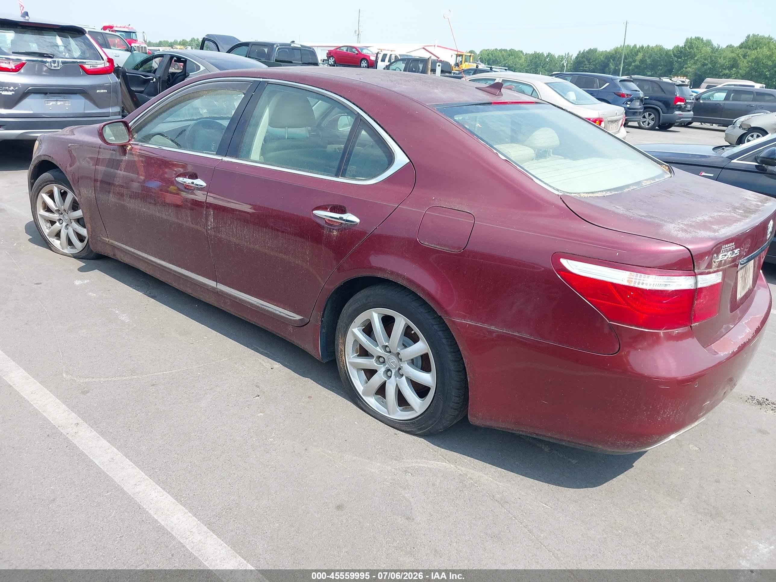 2008 Lexus Ls 460   Burgundy vin: JTHBL46F385078336