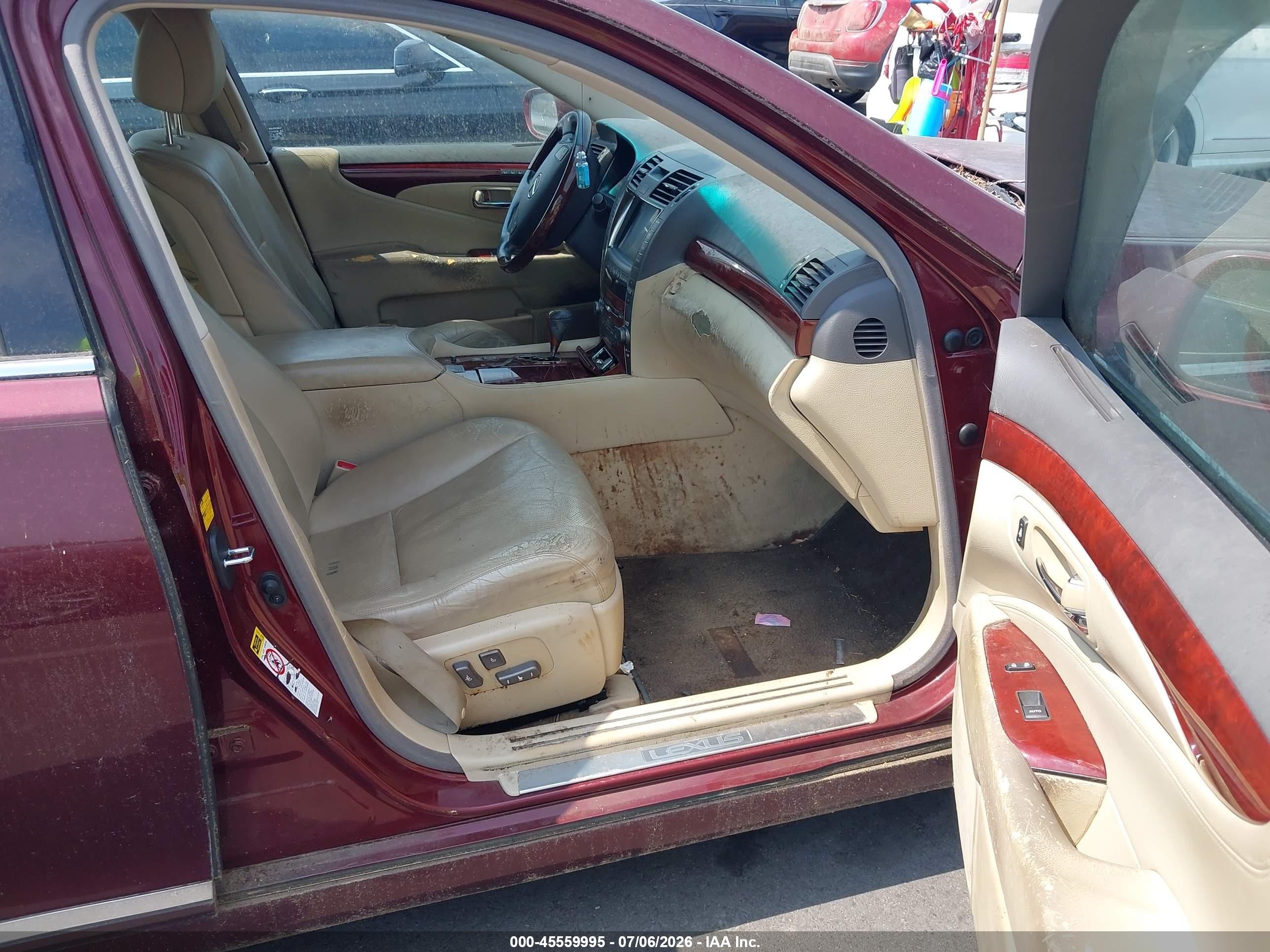 2008 Lexus Ls 460   Burgundy vin: JTHBL46F385078336