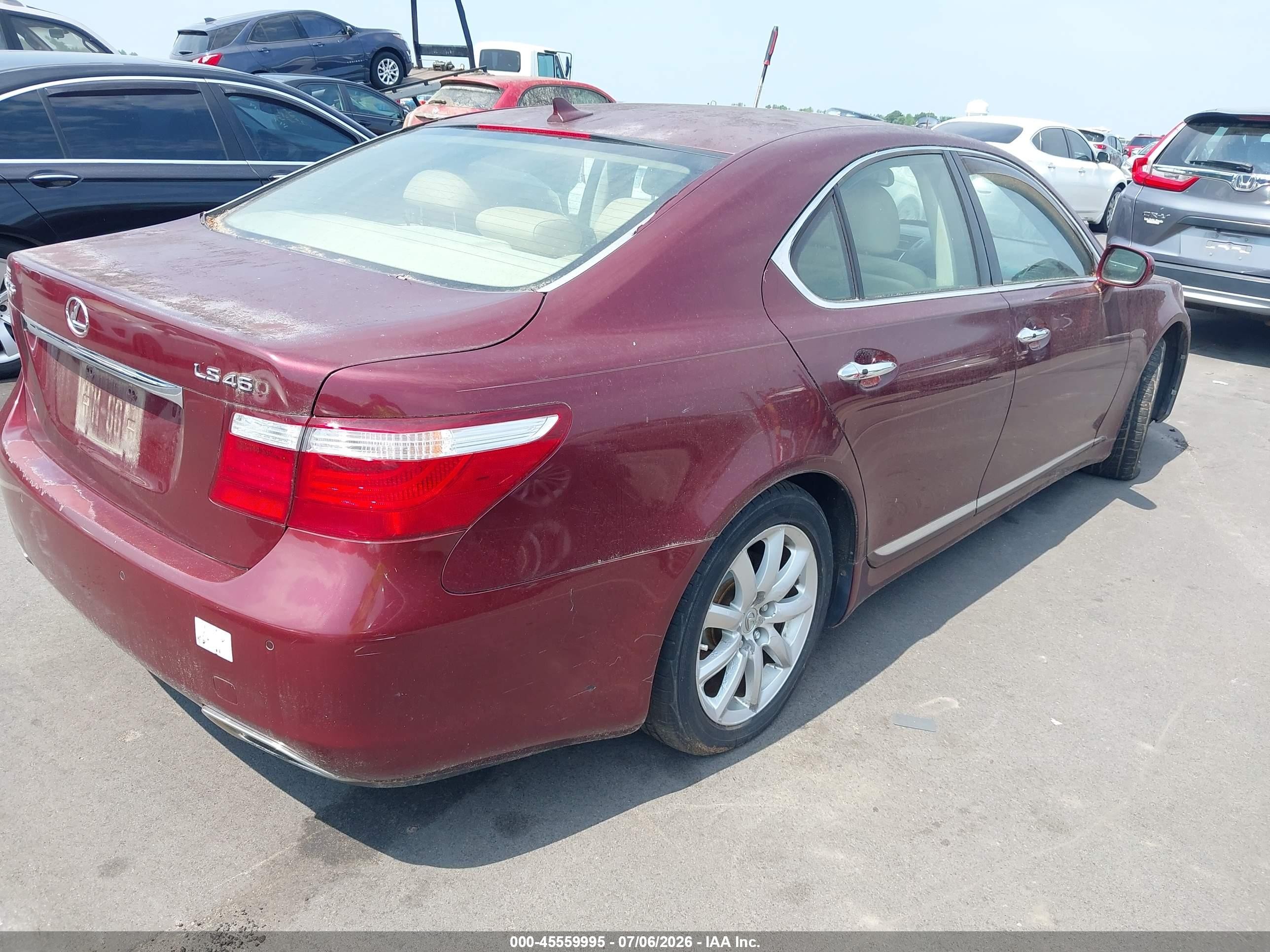2008 Lexus Ls 460   Burgundy vin: JTHBL46F385078336