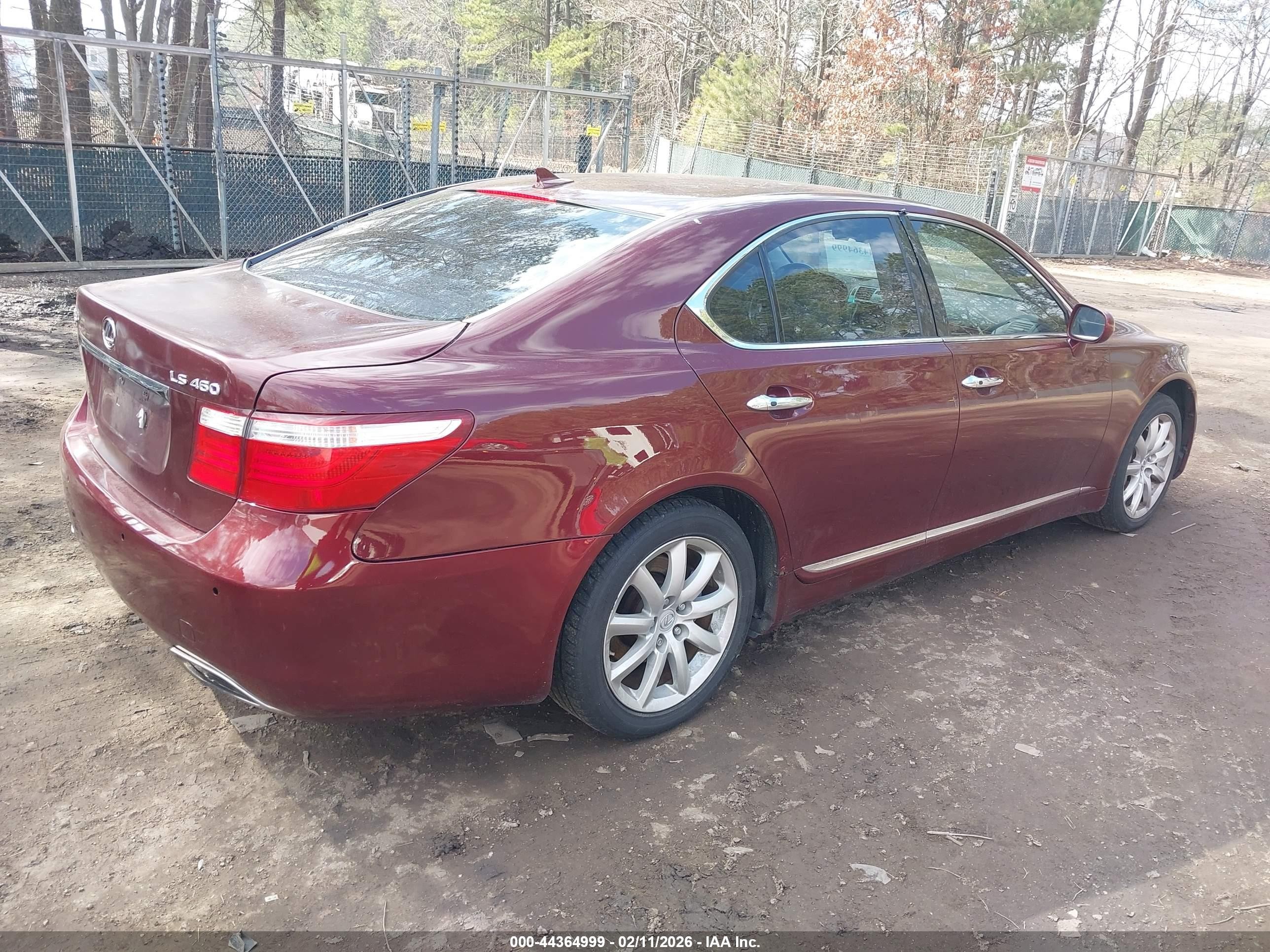 2007 Lexus Ls 460 Бордовый vin: JTHBL46F475049040