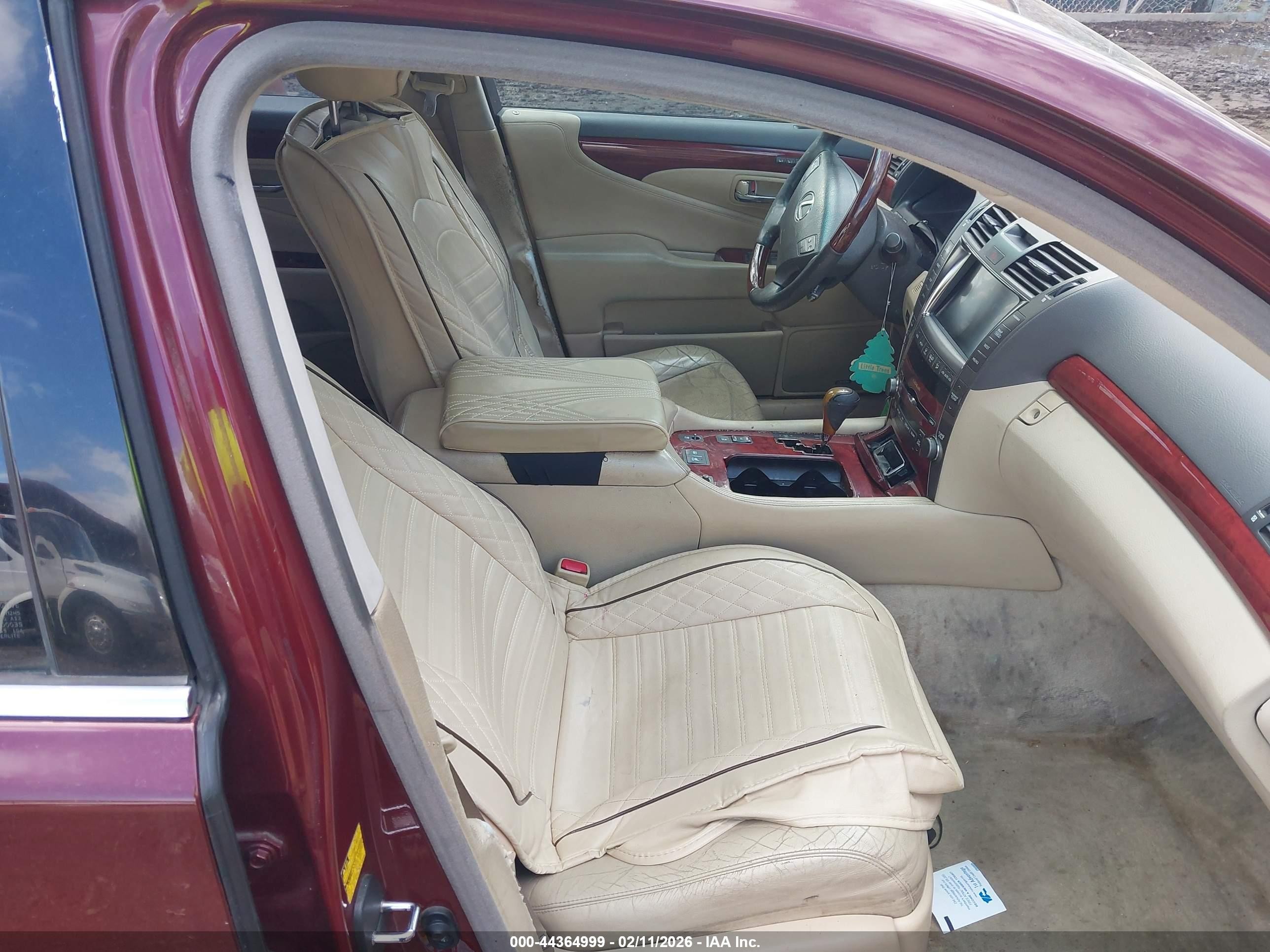 2007 Lexus Ls 460 Бордовый vin: JTHBL46F475049040