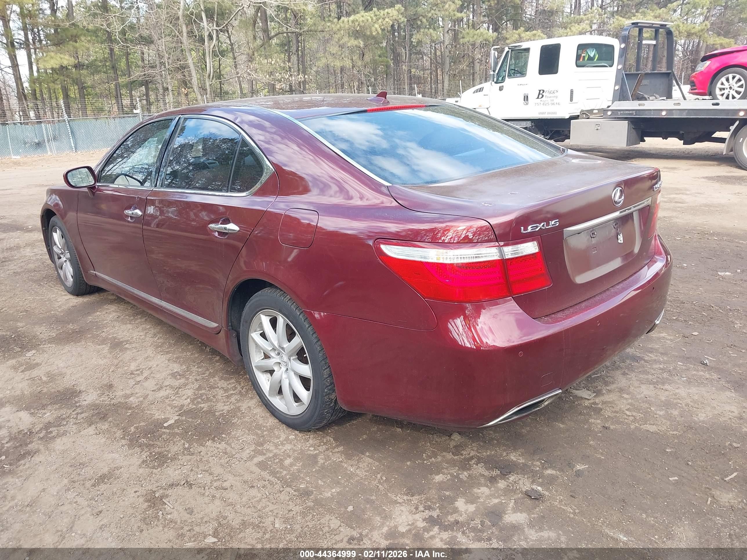 2007 Lexus Ls 460 Бордовый vin: JTHBL46F475049040