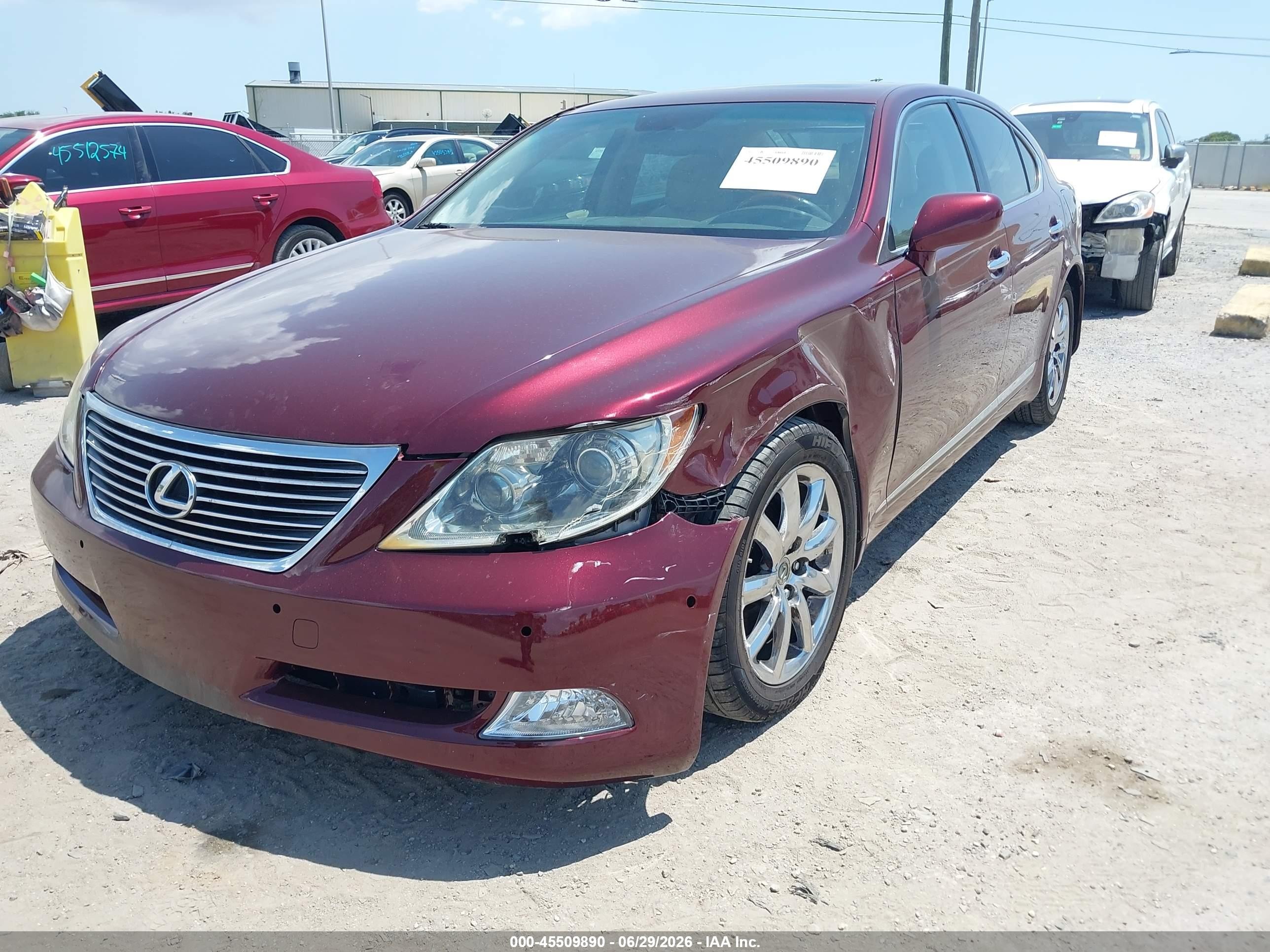 2007 Lexus Ls 460   Burgundy vin: JTHBL46F575035907