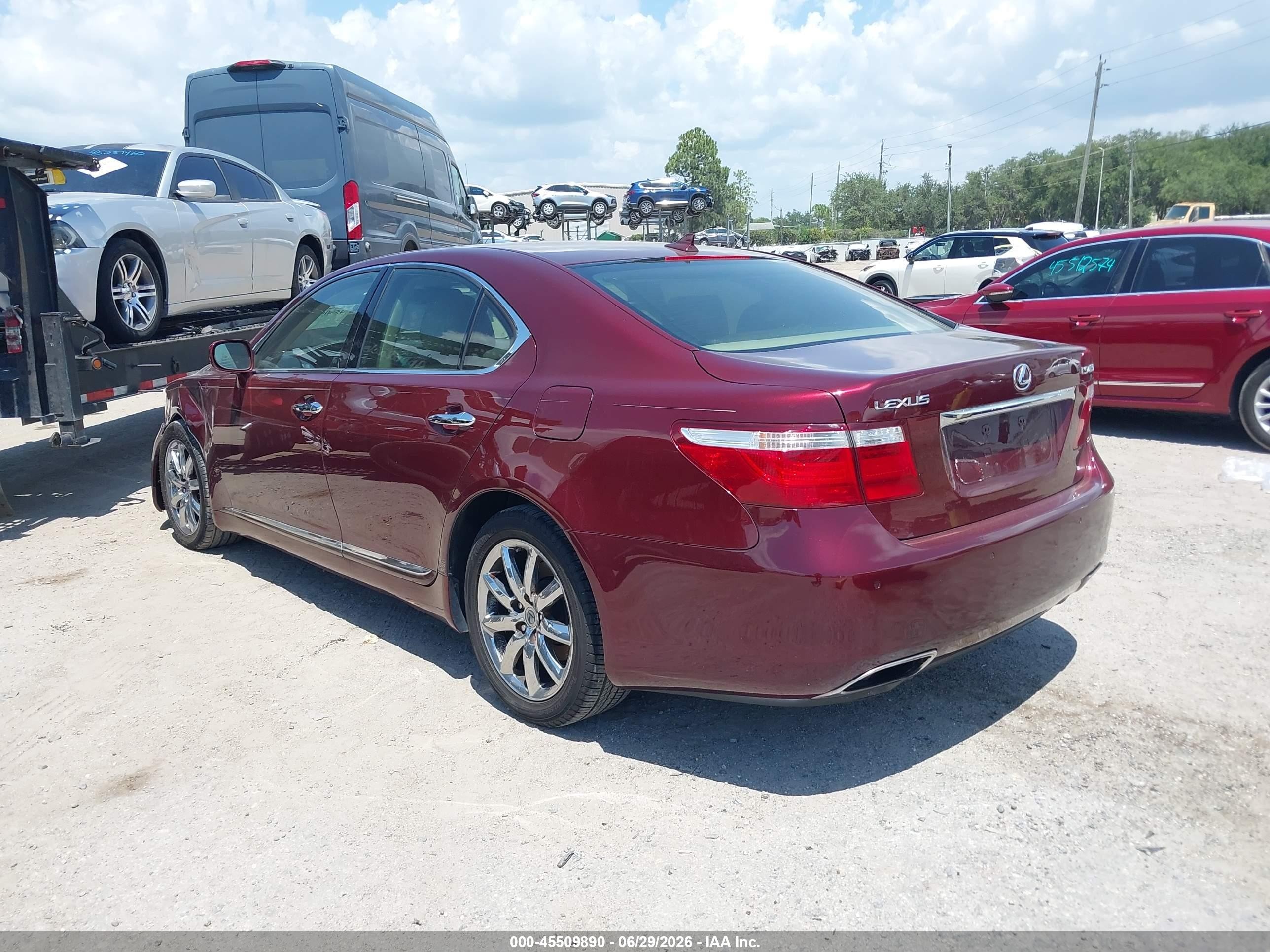 2007 Lexus Ls 460   Burgundy vin: JTHBL46F575035907