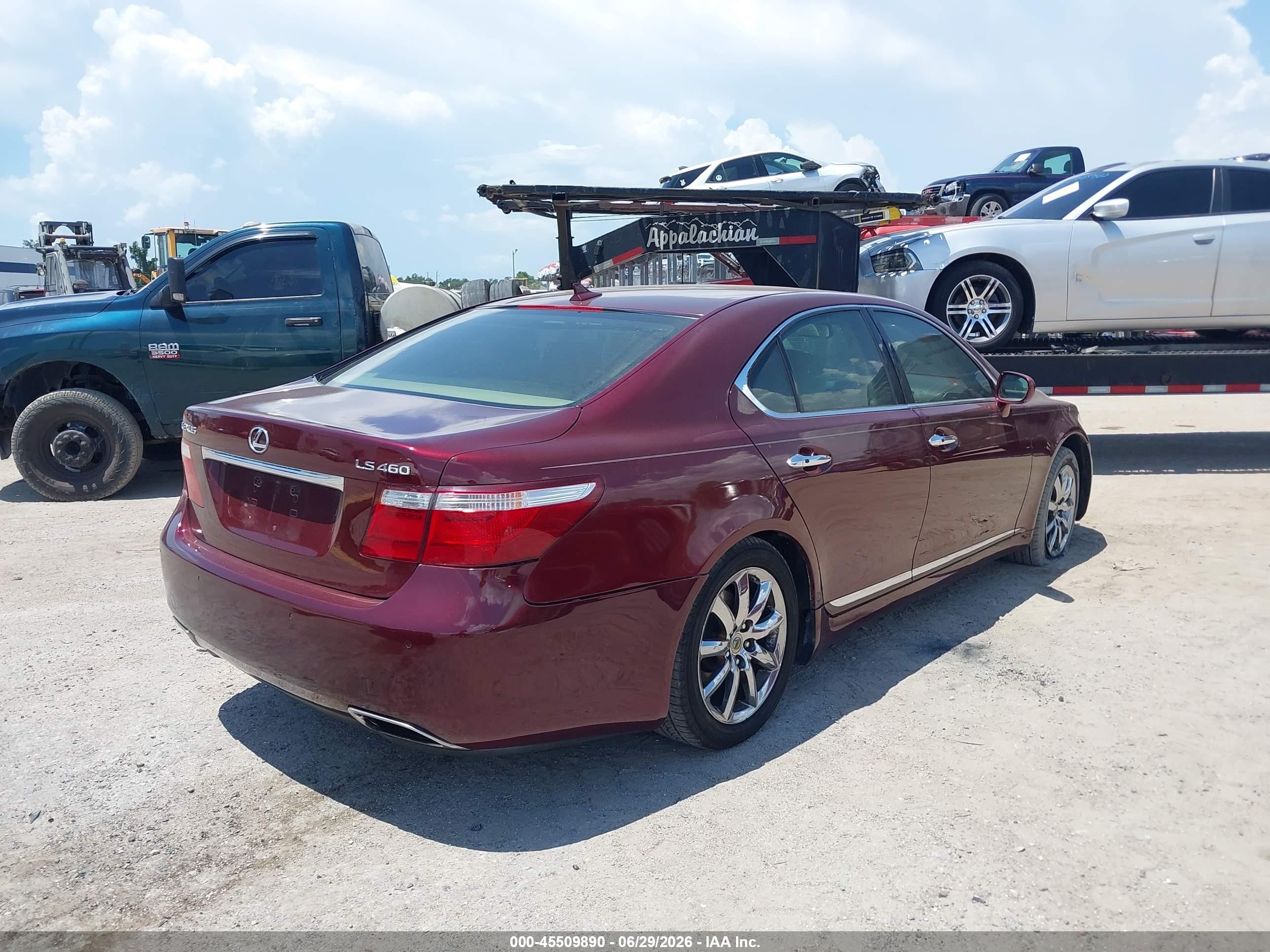 2007 Lexus Ls 460   Burgundy vin: JTHBL46F575035907