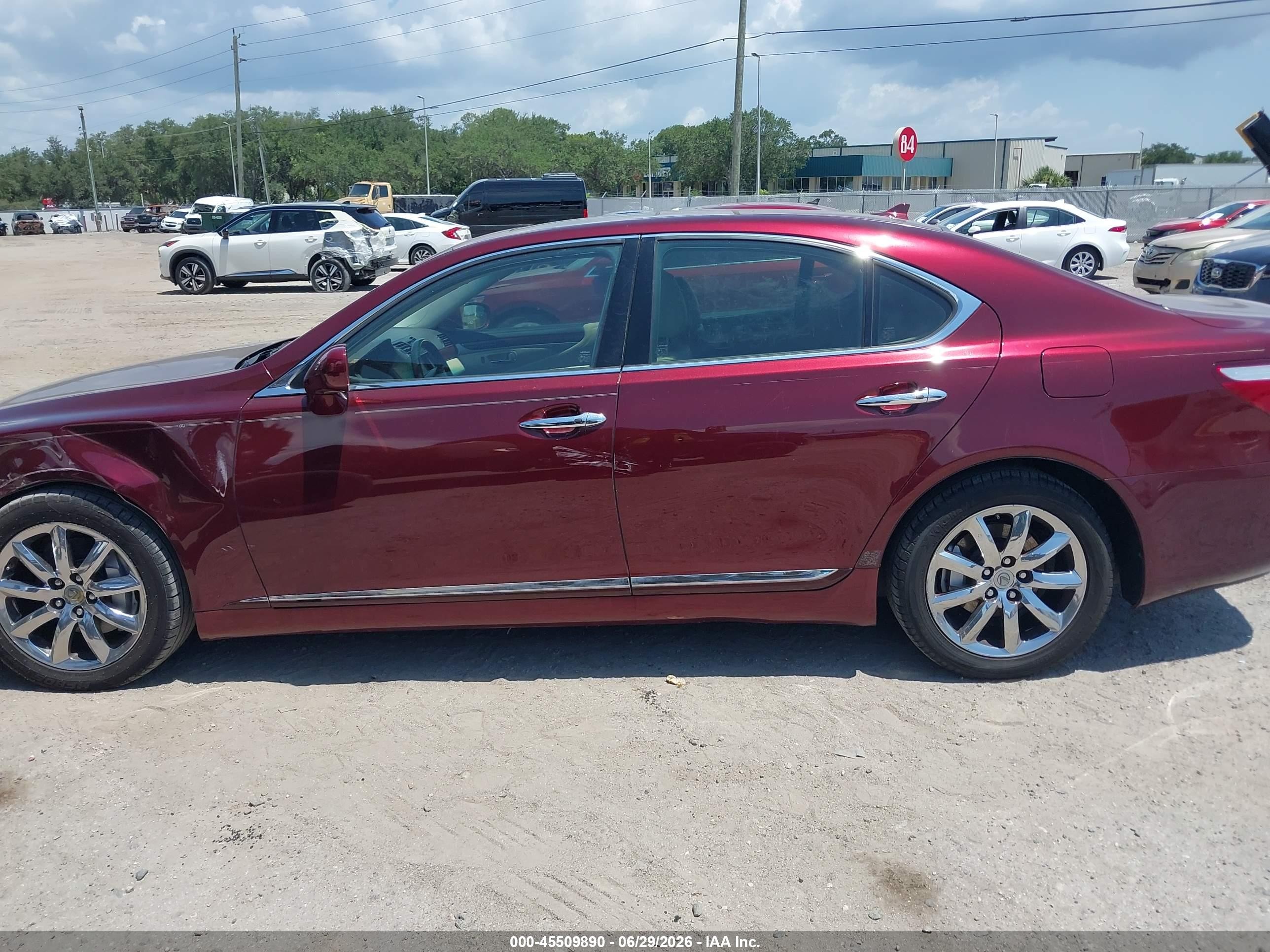 2007 Lexus Ls 460   Burgundy vin: JTHBL46F575035907