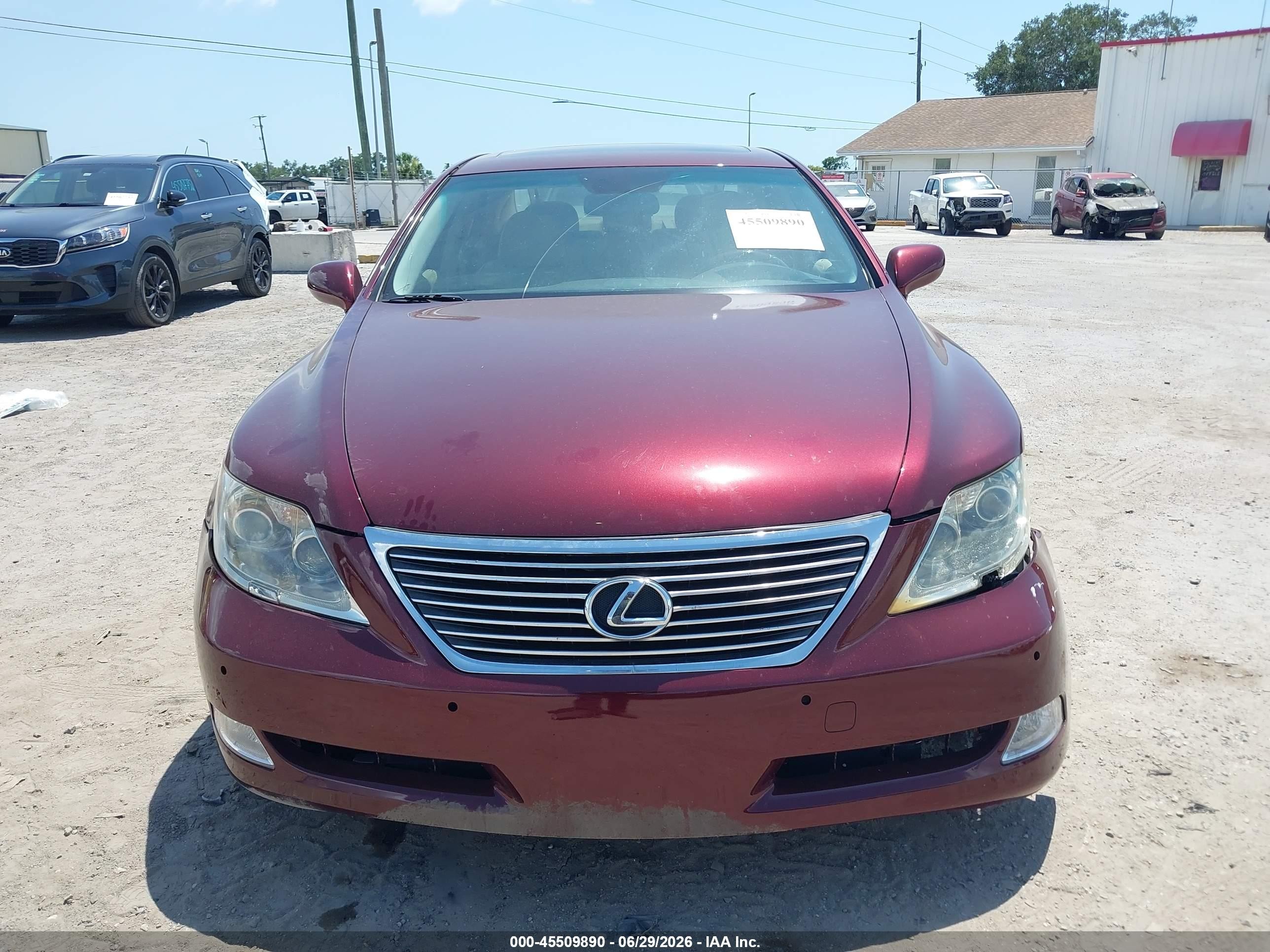 2007 Lexus Ls 460   Burgundy vin: JTHBL46F575035907