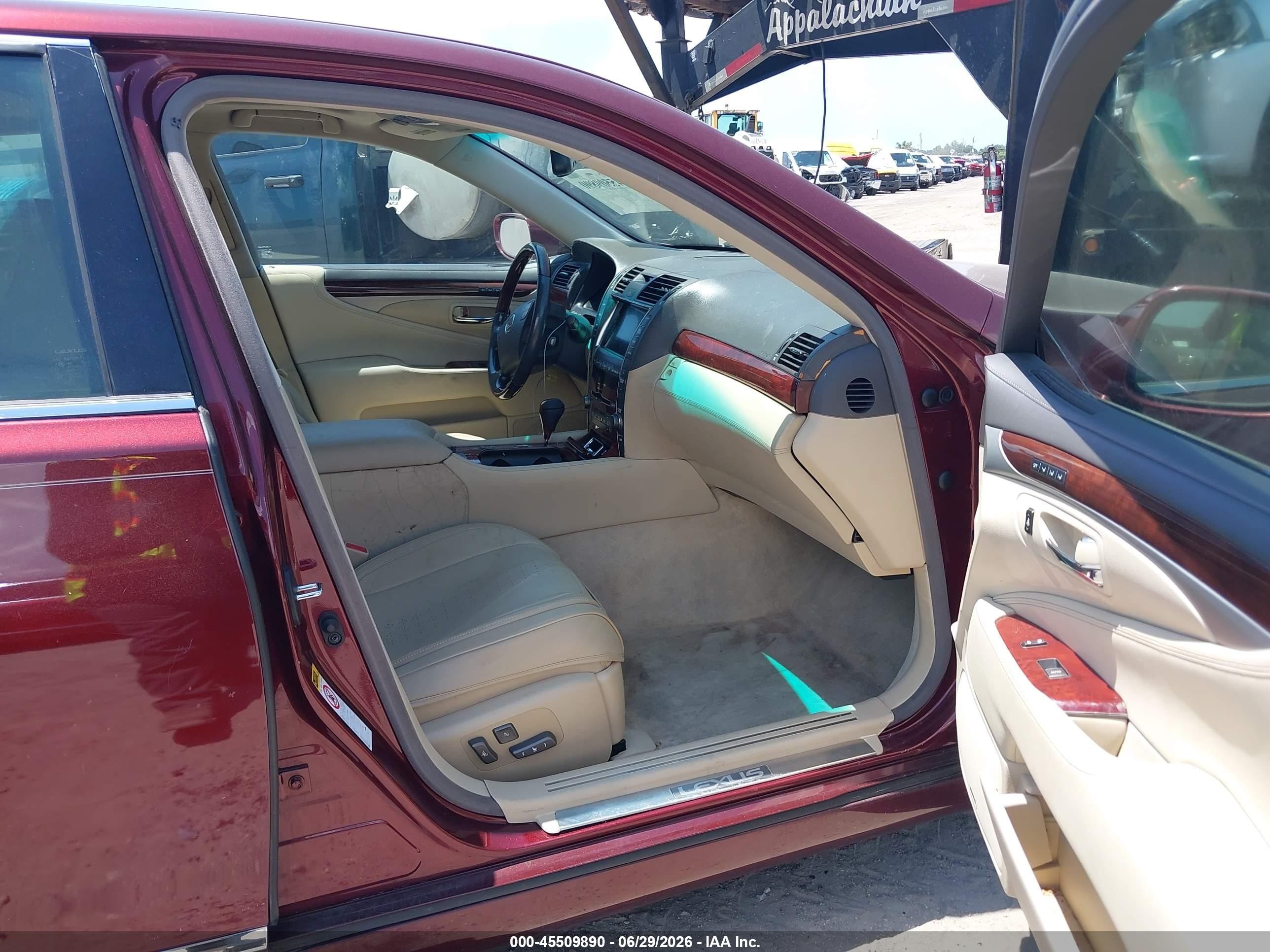 2007 Lexus Ls 460   Burgundy vin: JTHBL46F575035907