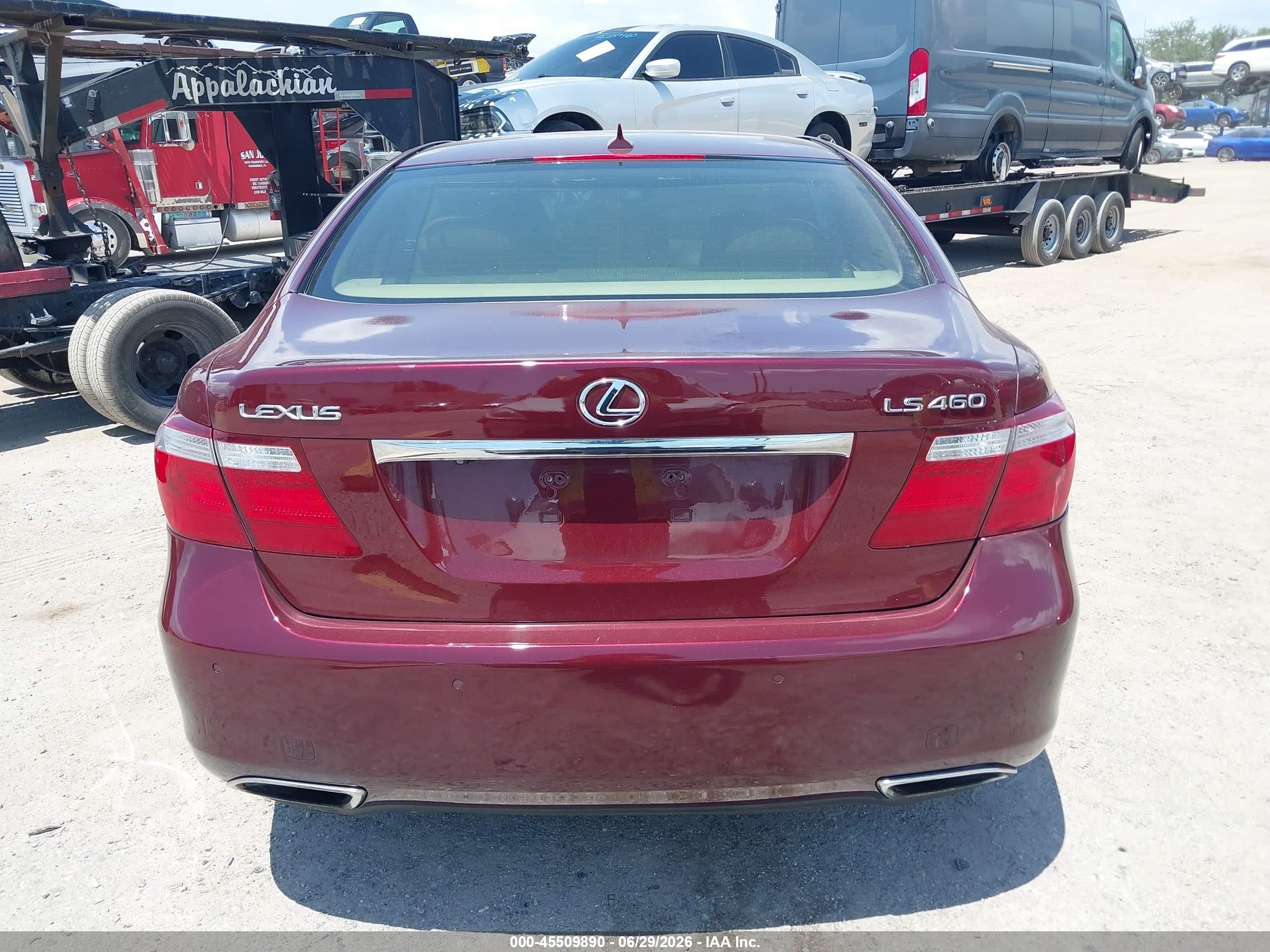 2007 Lexus Ls 460   Burgundy vin: JTHBL46F575035907