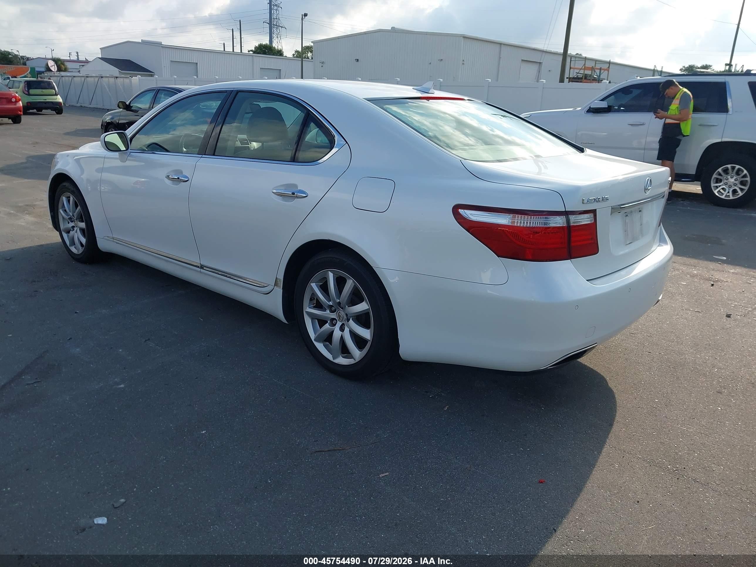 2008 Lexus Ls 460   White vin: JTHBL46F585068424