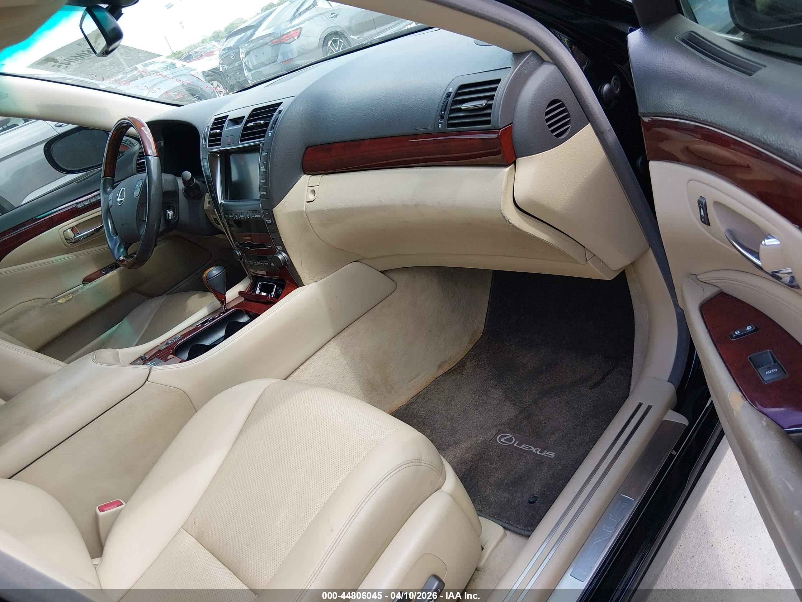 2008 Lexus Ls 460   Black vin: JTHBL46F685070036
