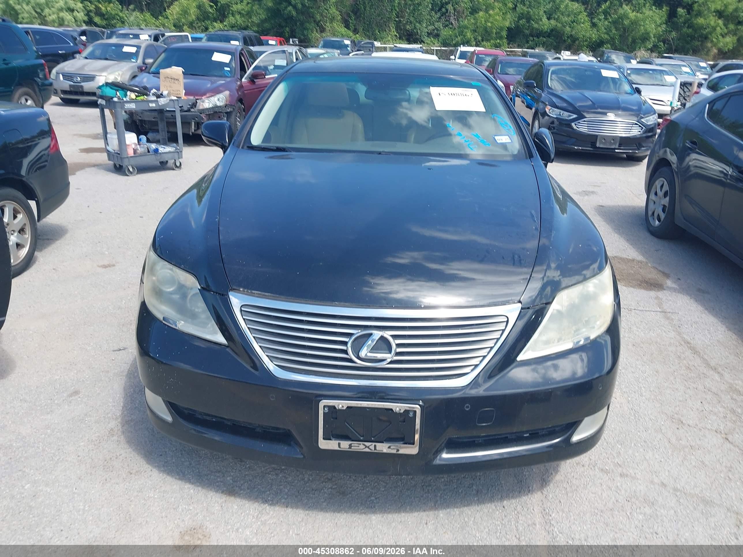 2008 Lexus Ls 460 Black vin: JTHBL46F685078749
