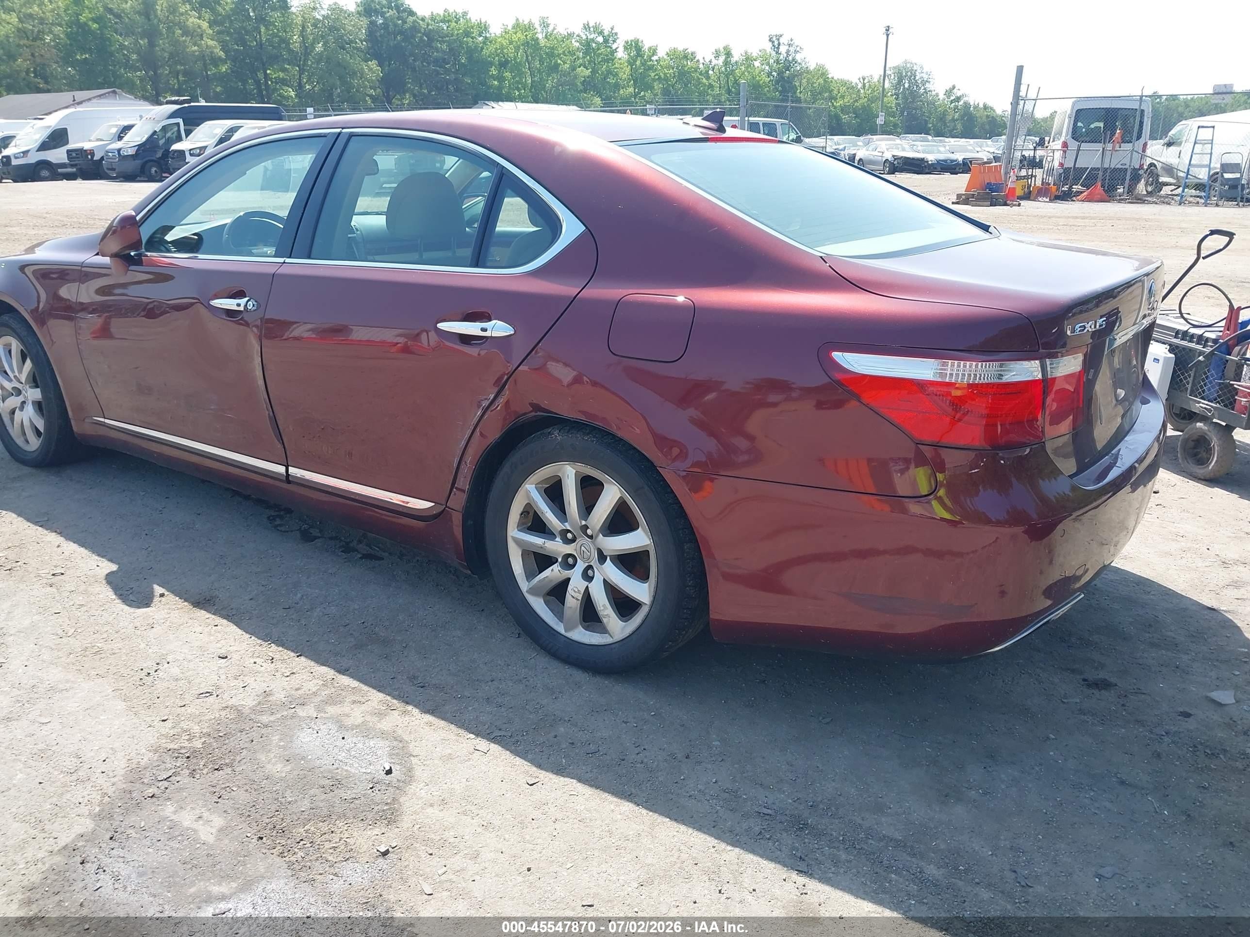 2008 Lexus Ls 460   Burgundy vin: JTHBL46F685081800