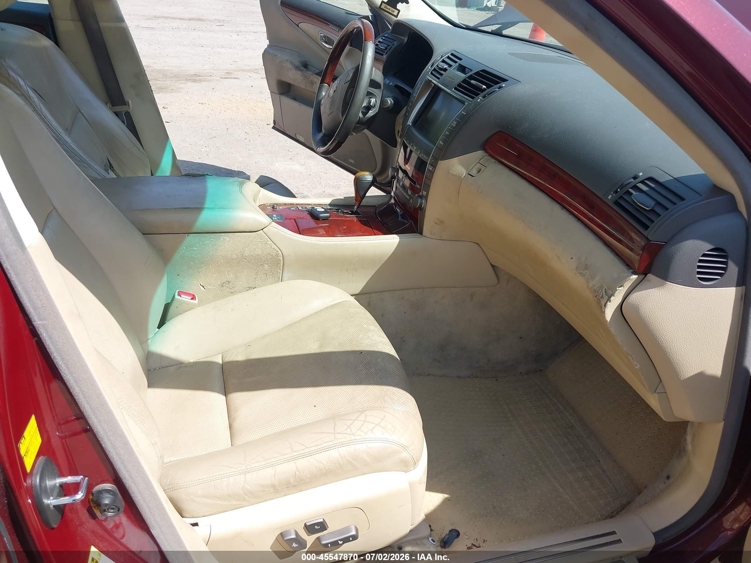 2008 Lexus Ls 460   Burgundy vin: JTHBL46F685081800