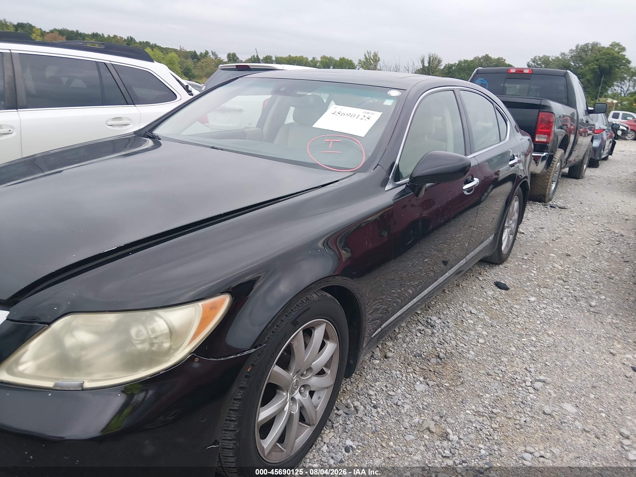 2007 Lexus Ls 460   Black vin: JTHBL46F775043071