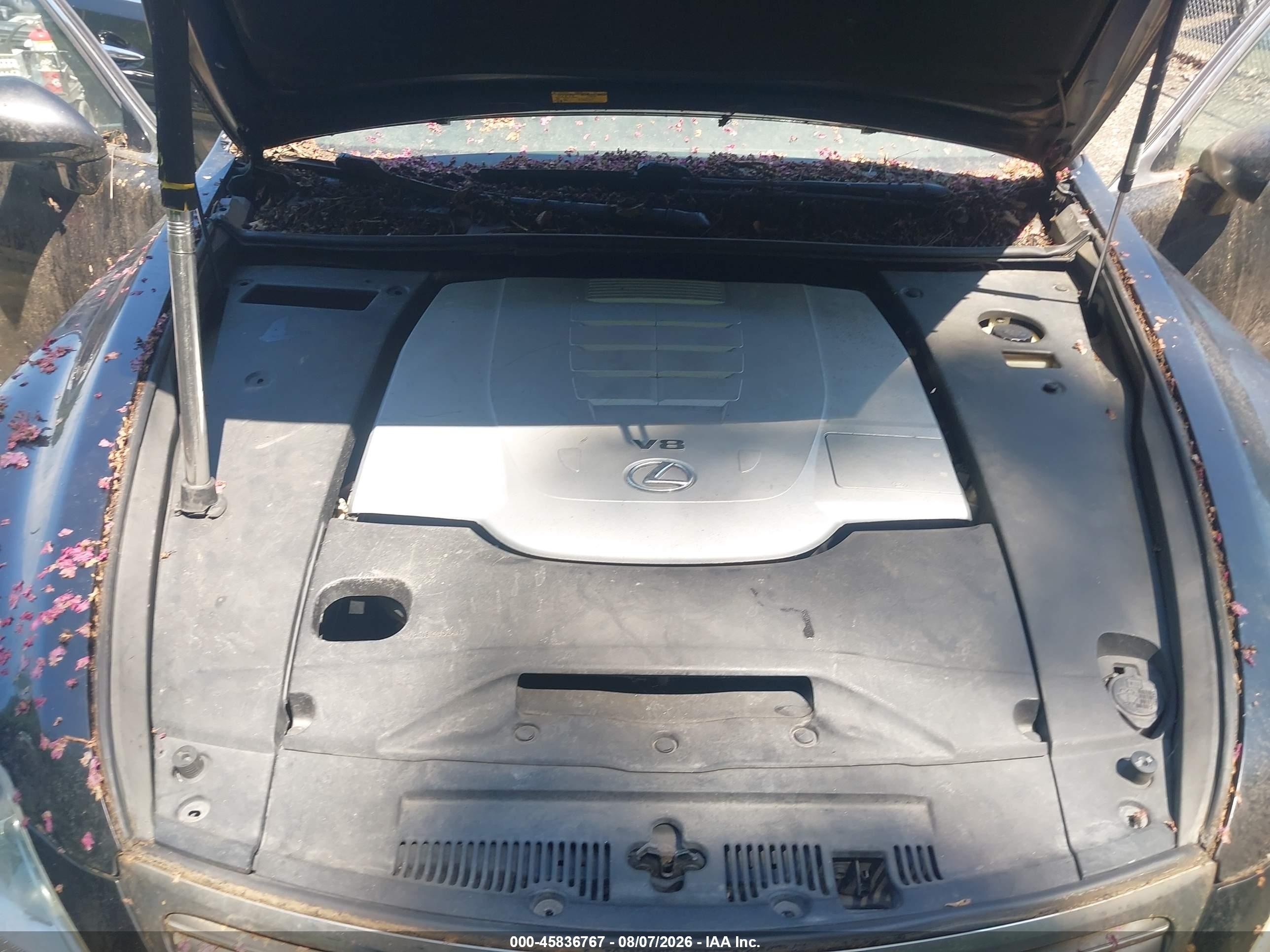 2008 Lexus Ls 460   Черный vin: JTHBL46F885077845