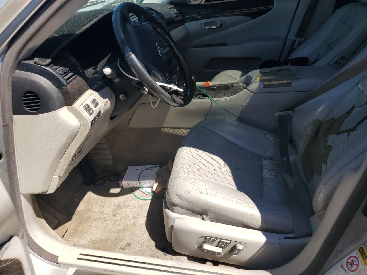 2007 Lexus Ls 460 Gray vin: JTHBL46F975025025 Damage: Left Front Seat, Torn, > 12 Inches