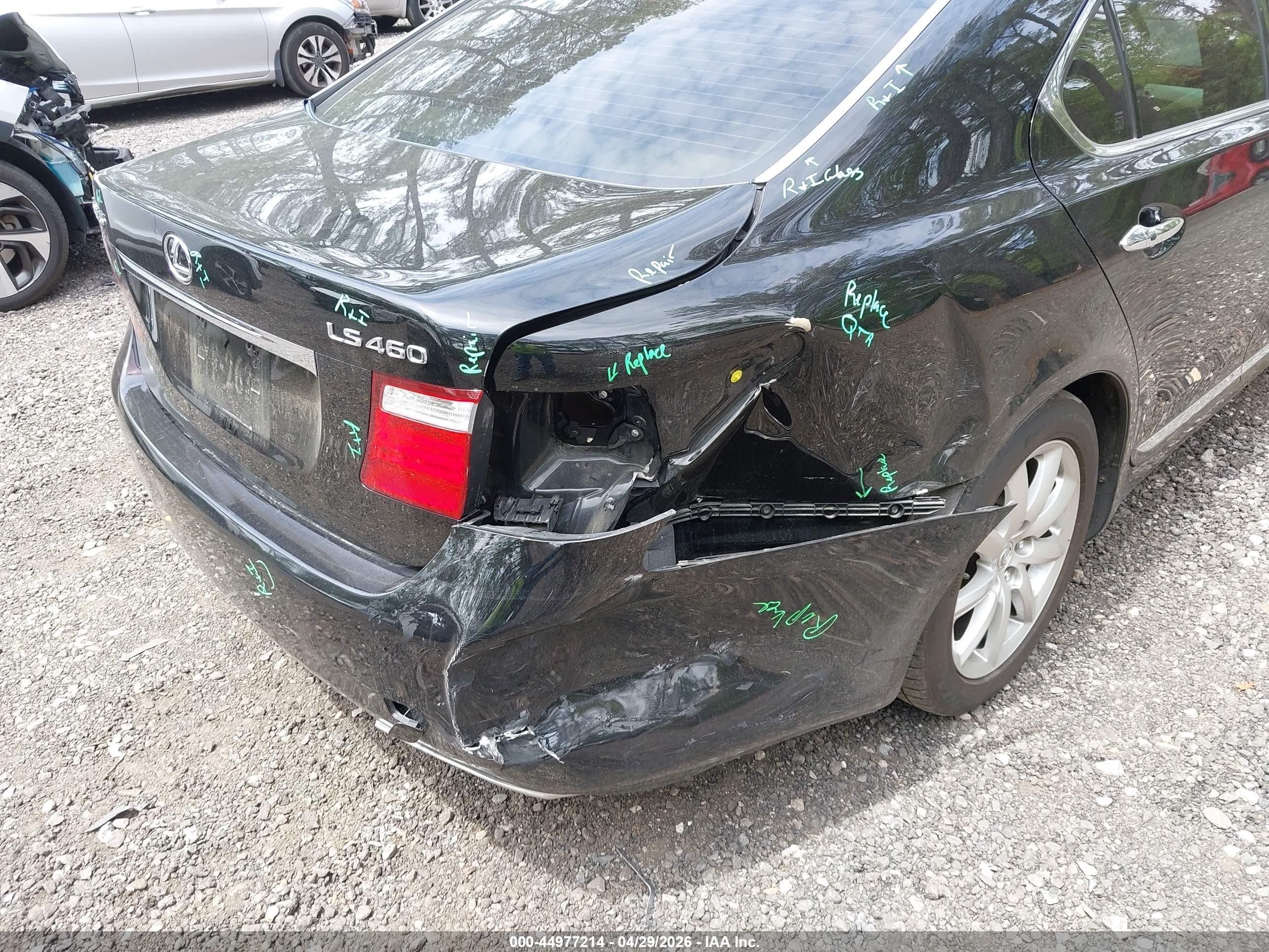2007 Lexus Ls 460   Black vin: JTHBL46F975032816