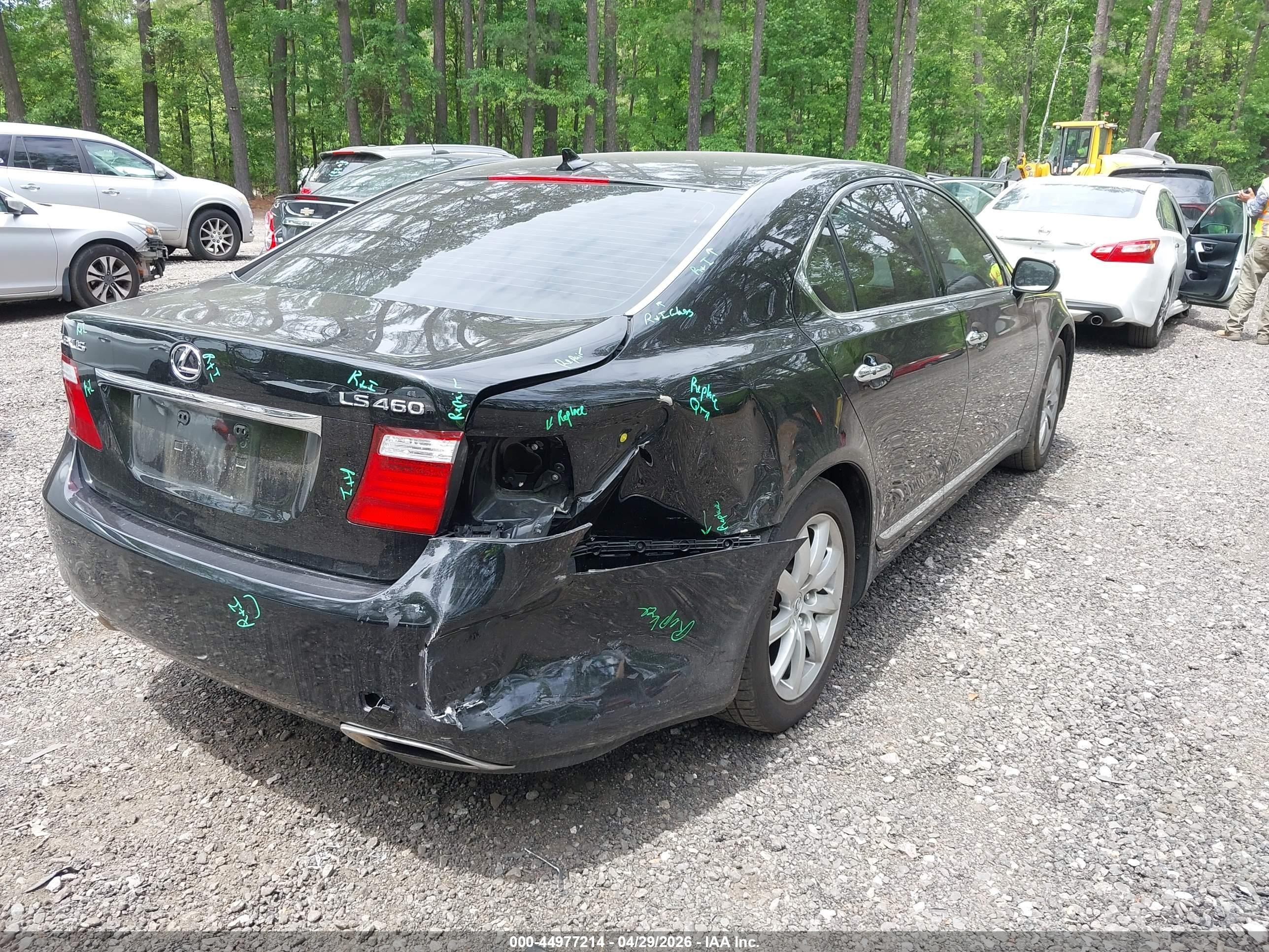 2007 Lexus Ls 460   Black vin: JTHBL46F975032816