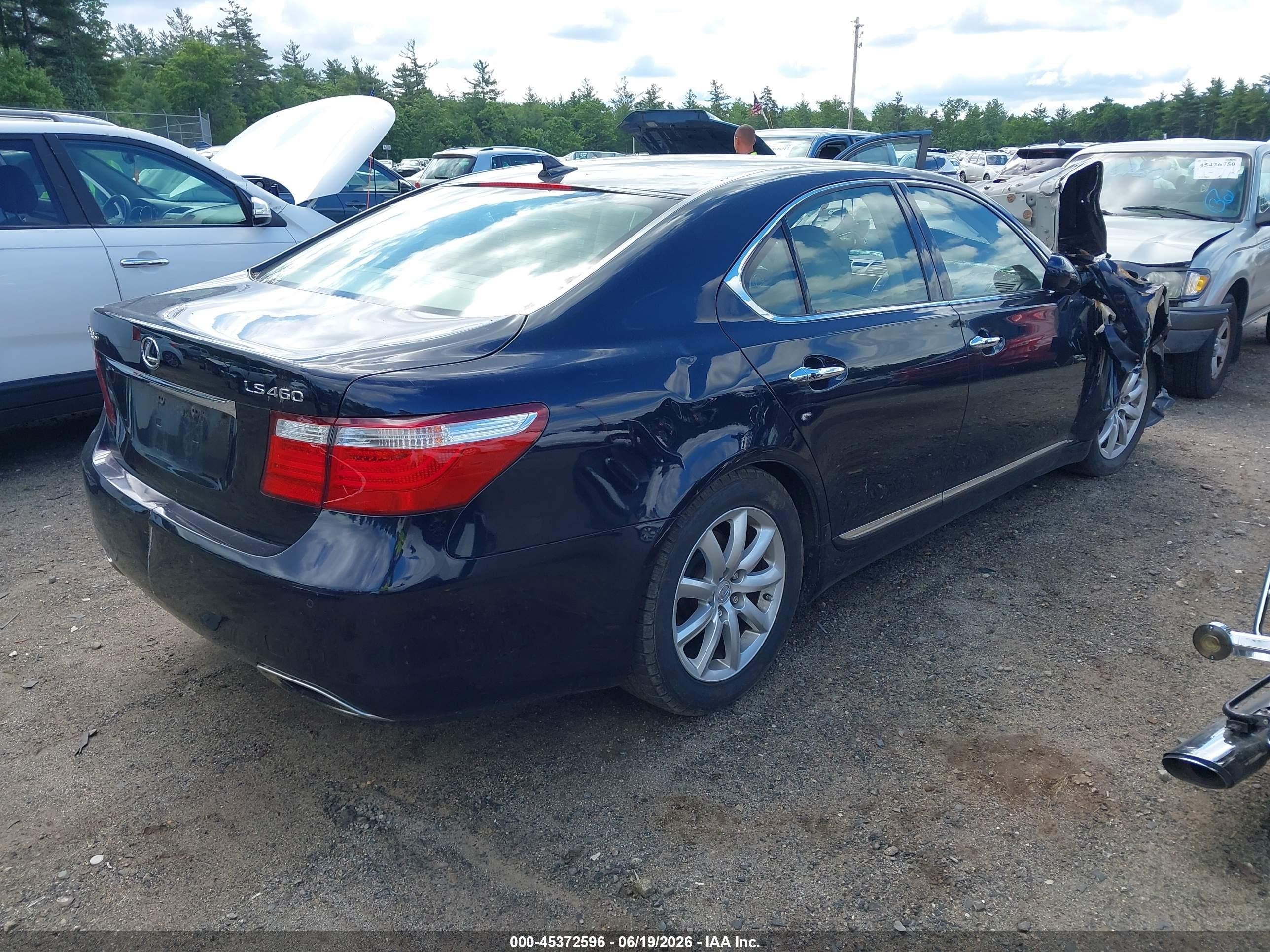 2007 Lexus Ls 460   Black vin: JTHBL46FX75010615