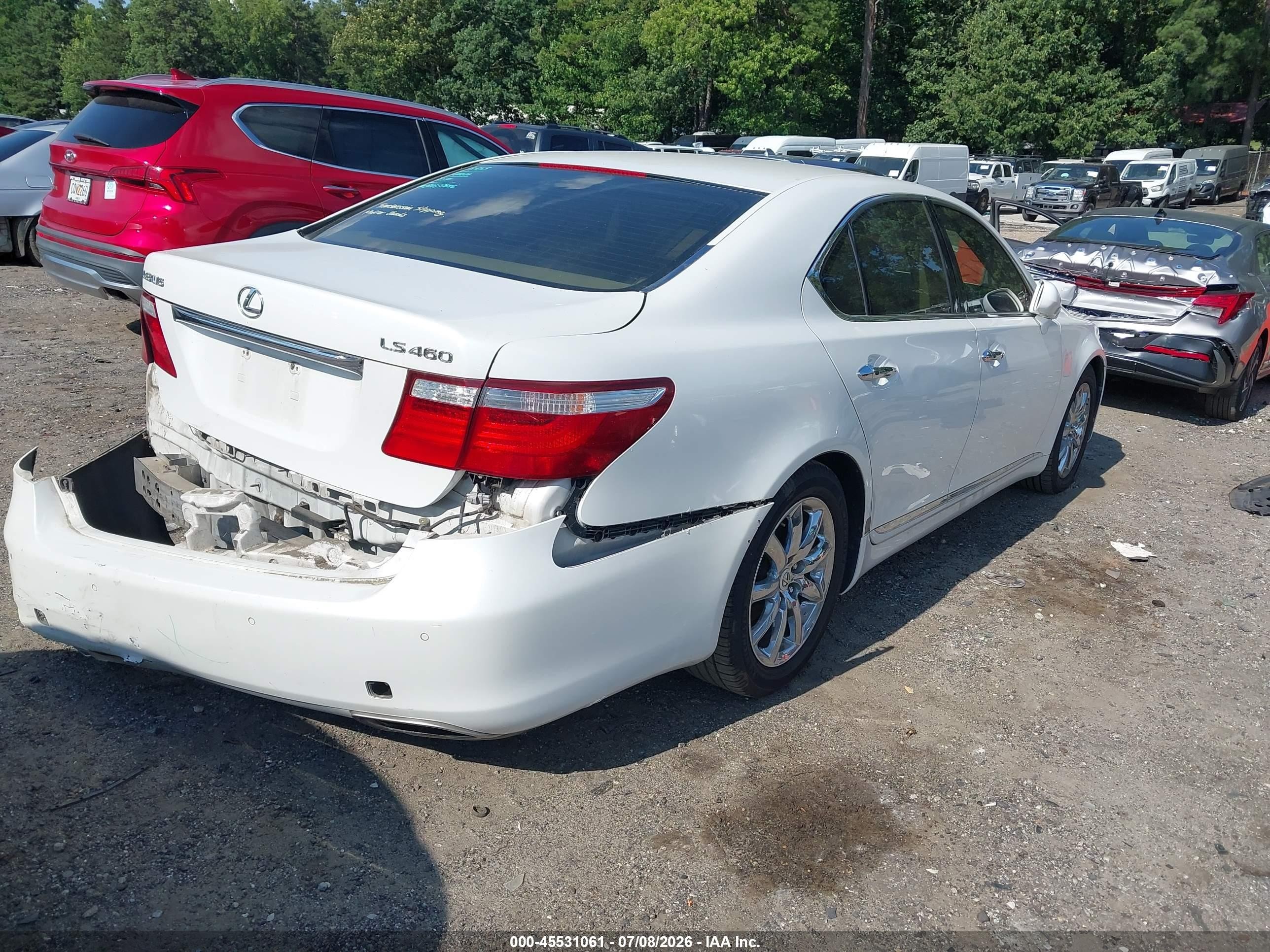 2007 Lexus Ls 460   White vin: JTHBL46FX75015040