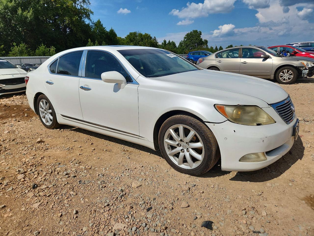 2007 Lexus Ls 460 White vin: JTHBL46FX75019928