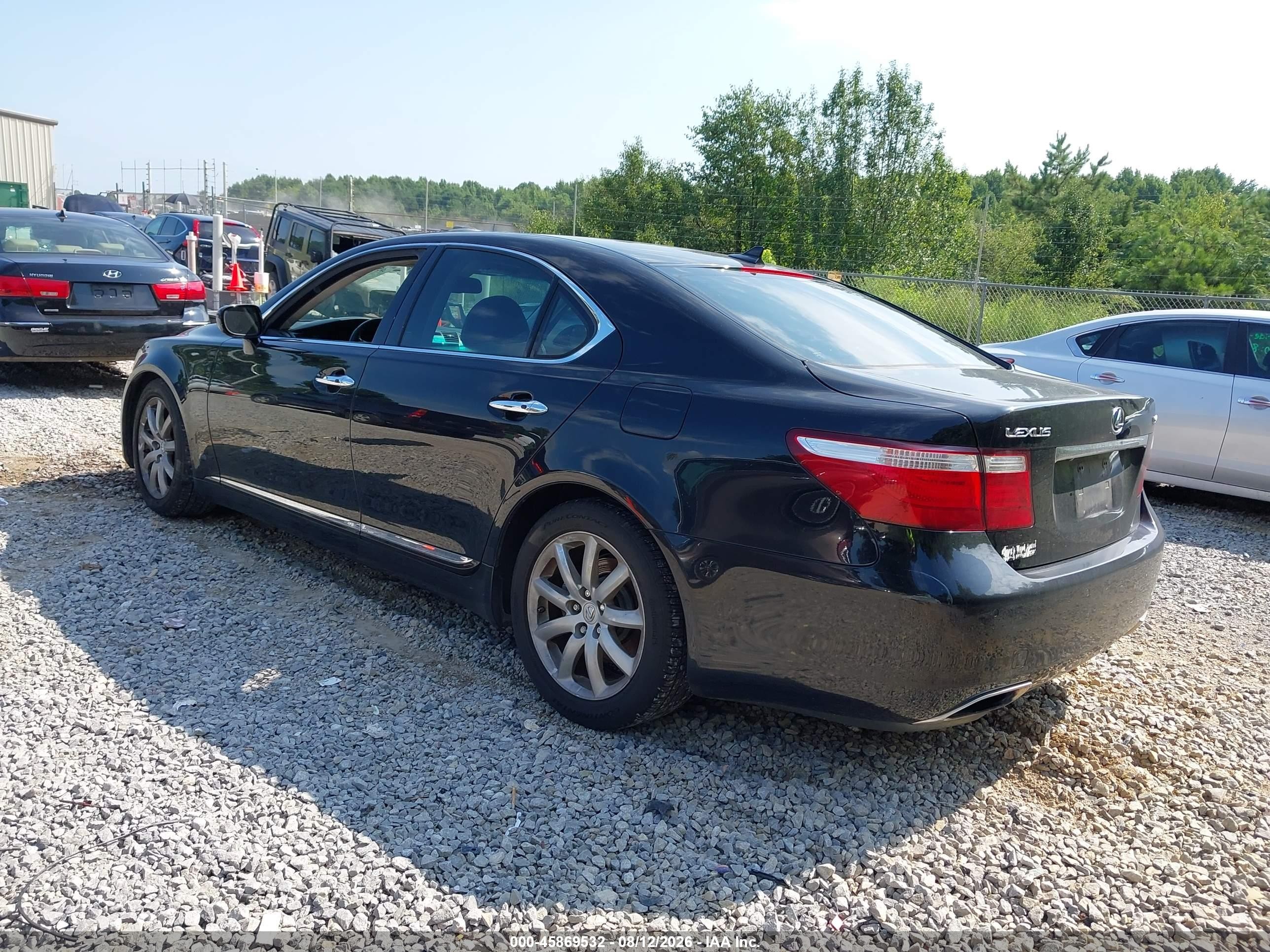2007 Lexus Ls 460   Black vin: JTHBL46FX75039807