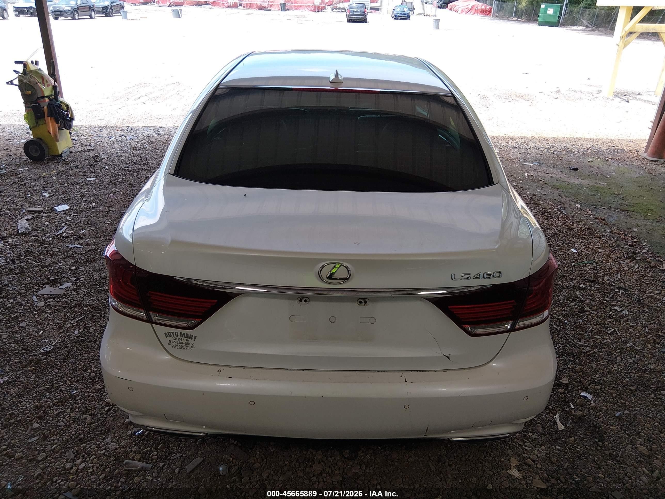 2013 Lexus Ls 460   White vin: JTHBL5EF3D5122479