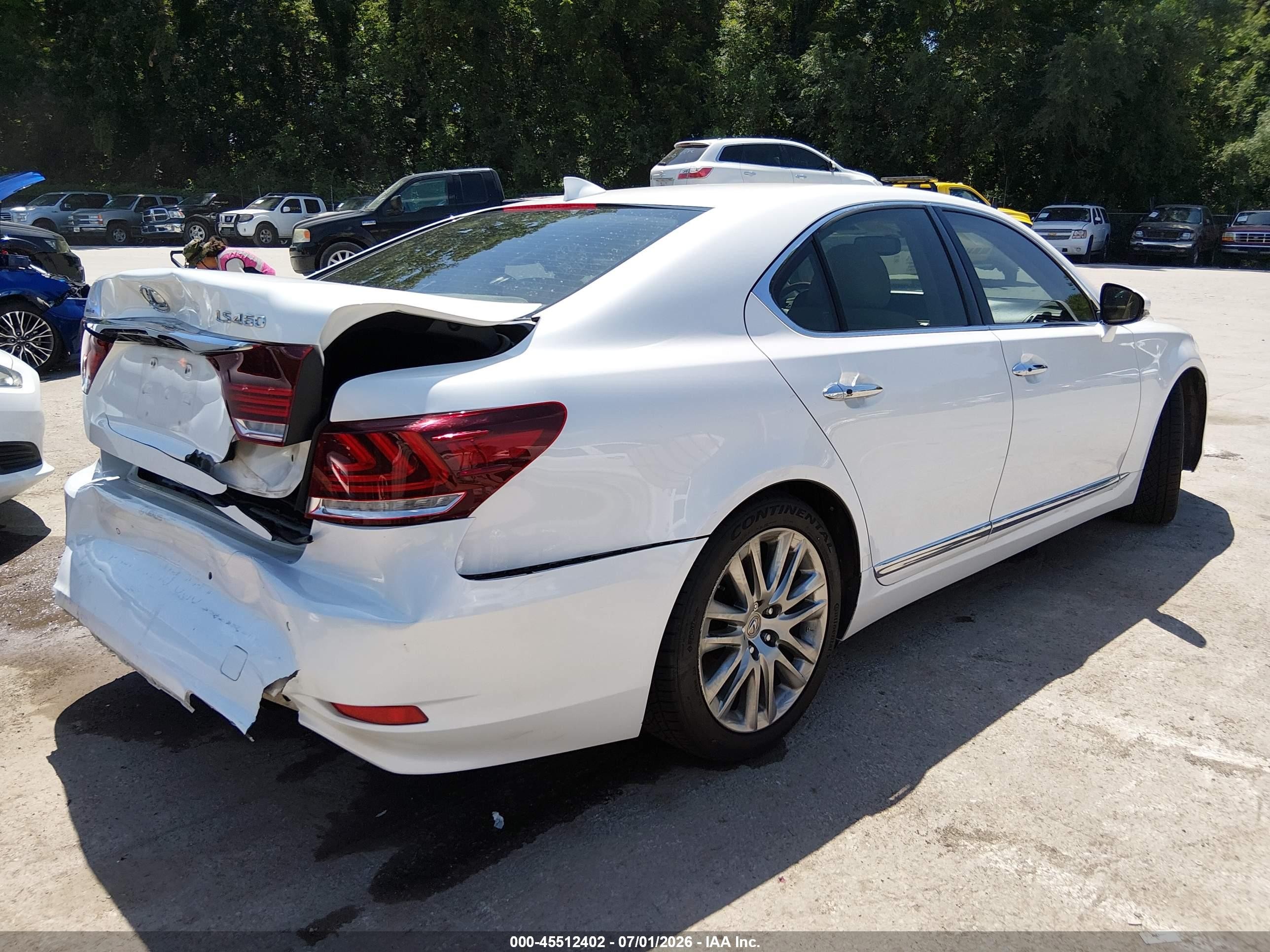 2014 Lexus Ls 460   White vin: JTHBL5EF4E5128003