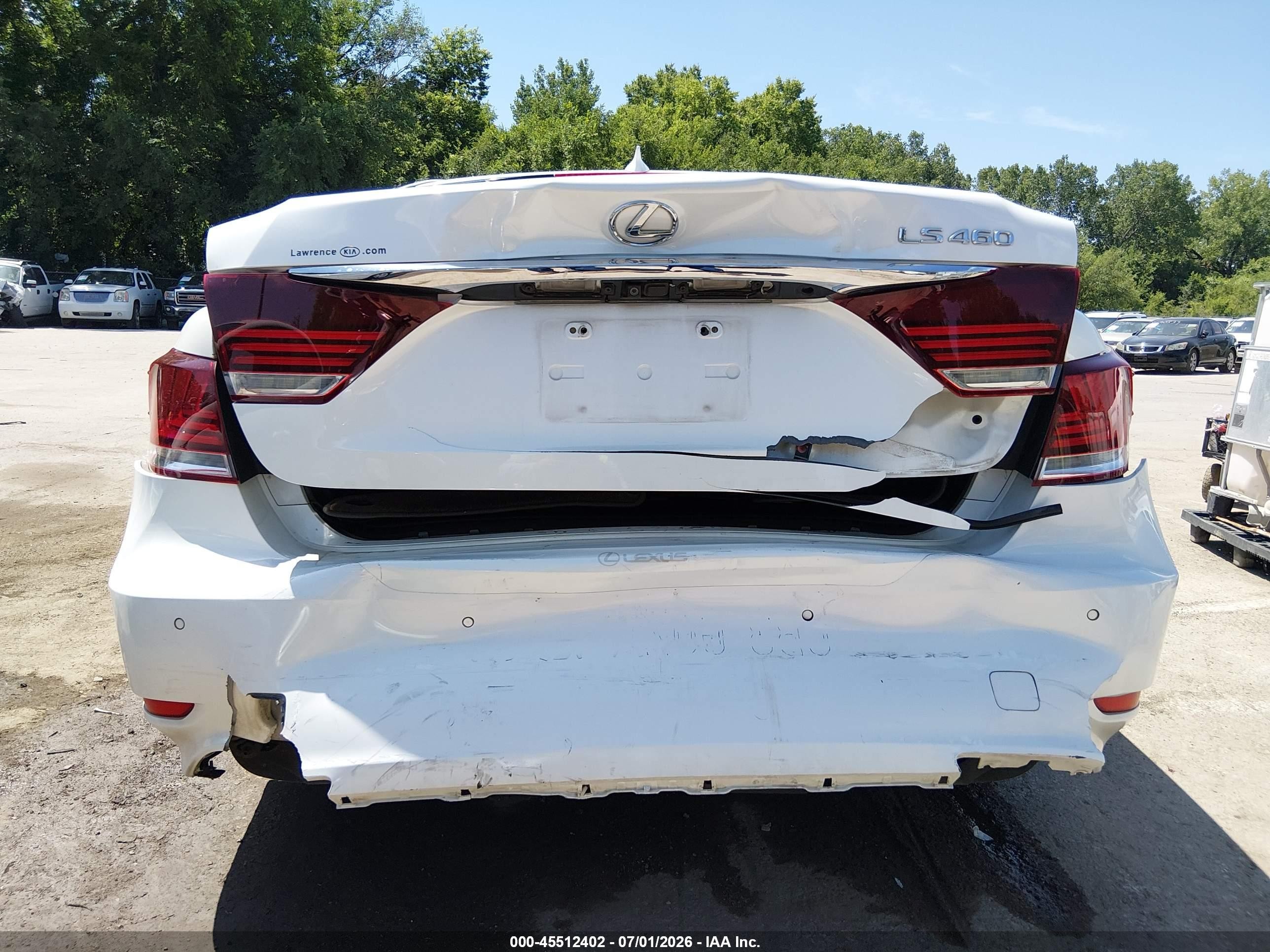 2014 Lexus Ls 460   White vin: JTHBL5EF4E5128003