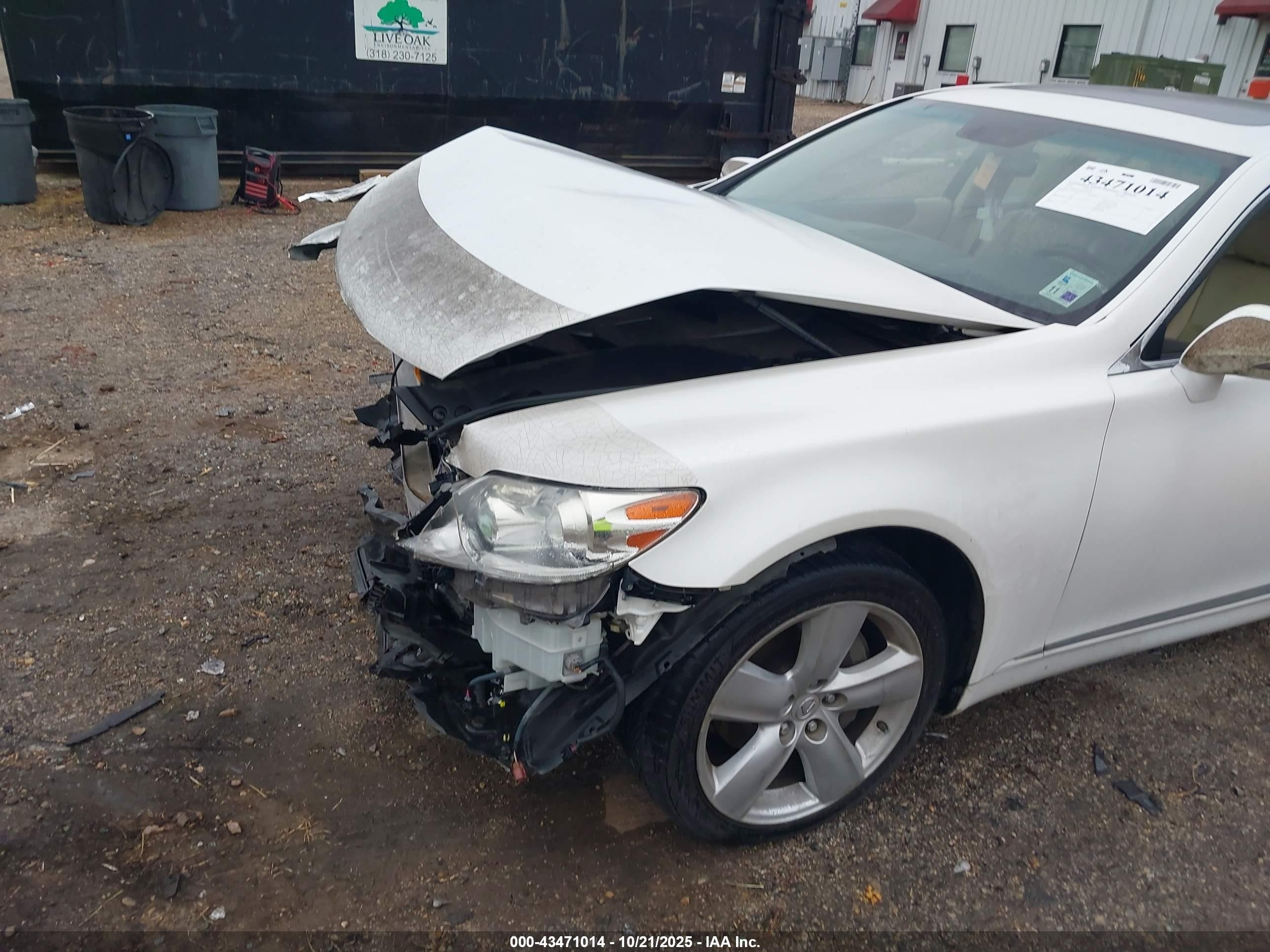 2010 Lexus Ls 460   Белый vin: JTHBL5EF8A5097459
