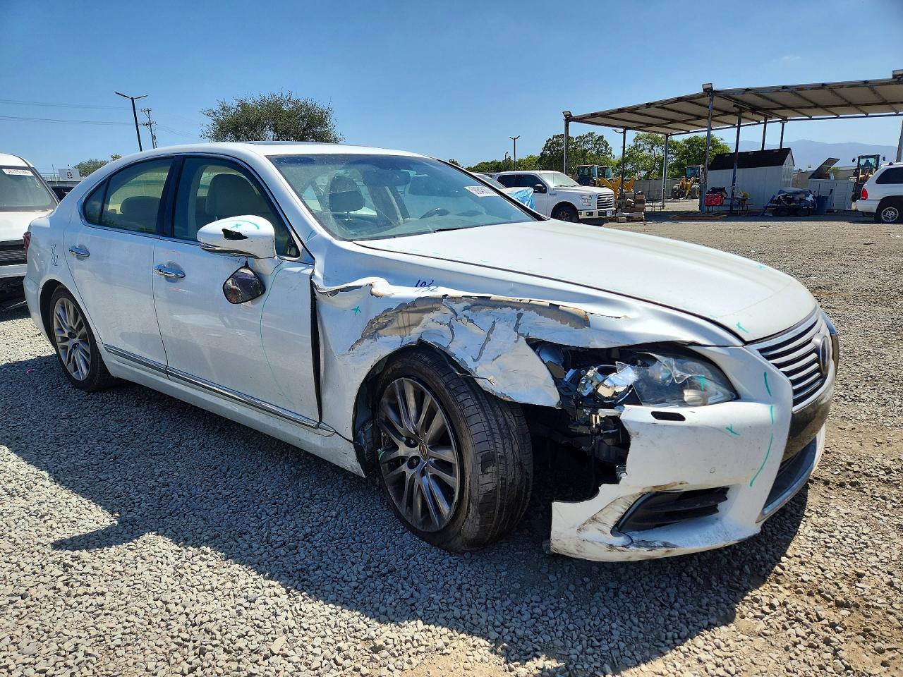 2014 Lexus Ls 460 White vin: JTHBL5EF8E5130482