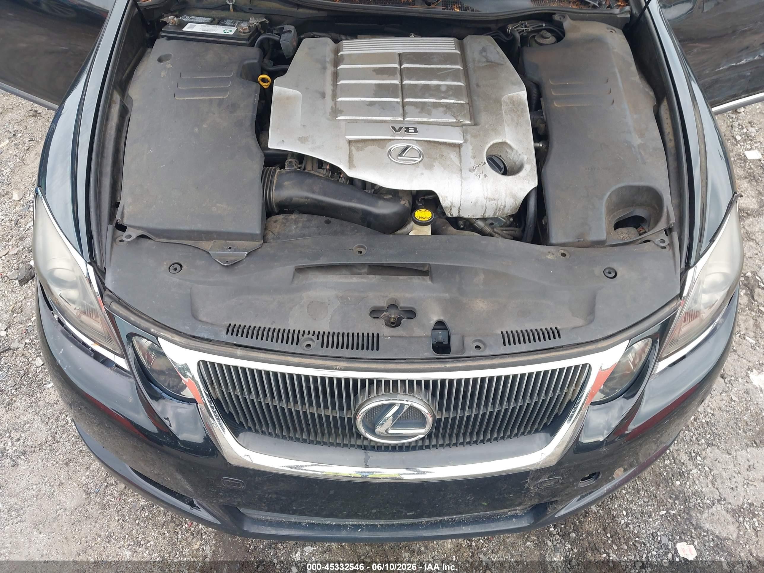 2008 Lexus Gs 460   Black vin: JTHBL96S585001929