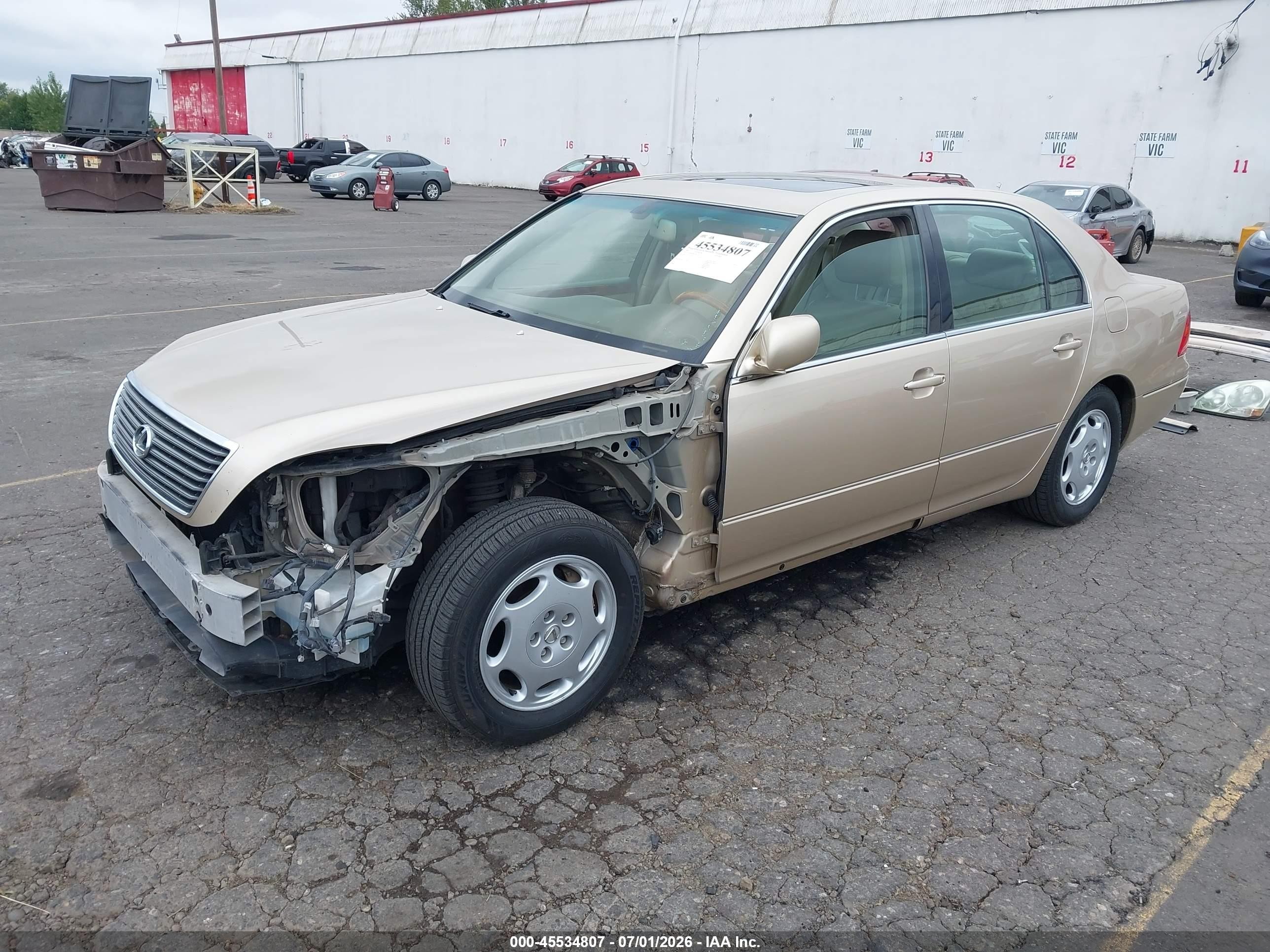 2001 Lexus Ls 430 Gold vin: JTHBN30F010027117