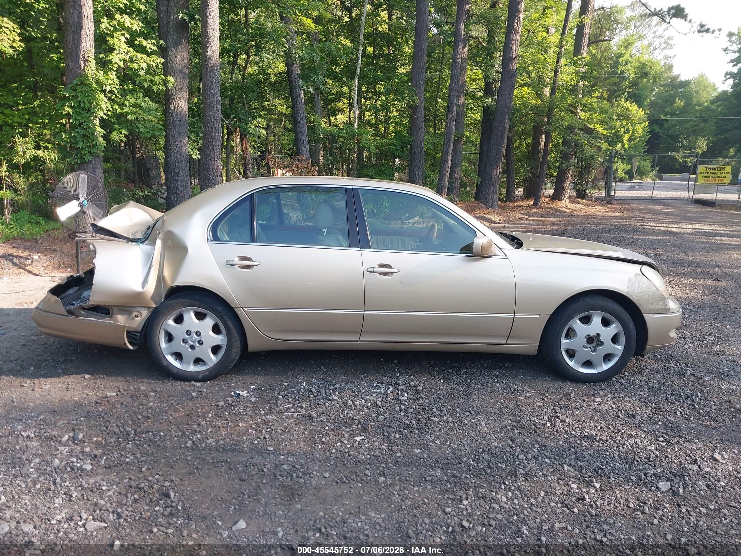 2002 Lexus Ls 430 Gold vin: JTHBN30F020079252