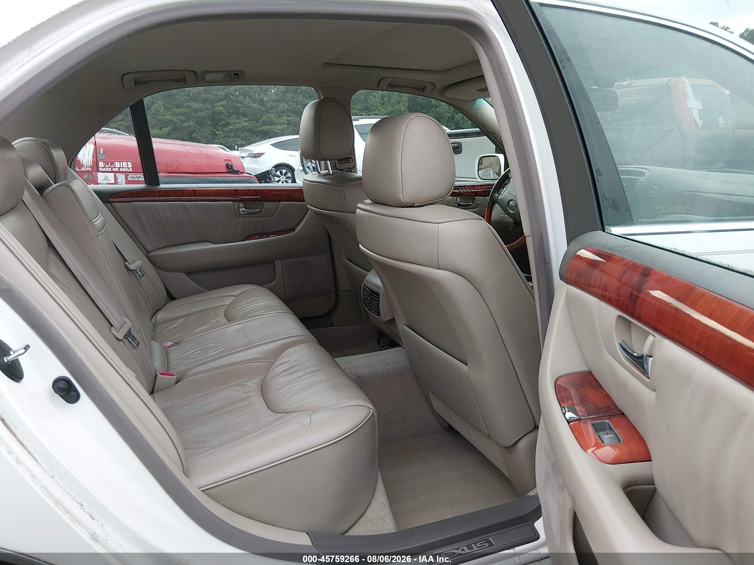 2003 Lexus Ls 430   White vin: JTHBN30F030110212