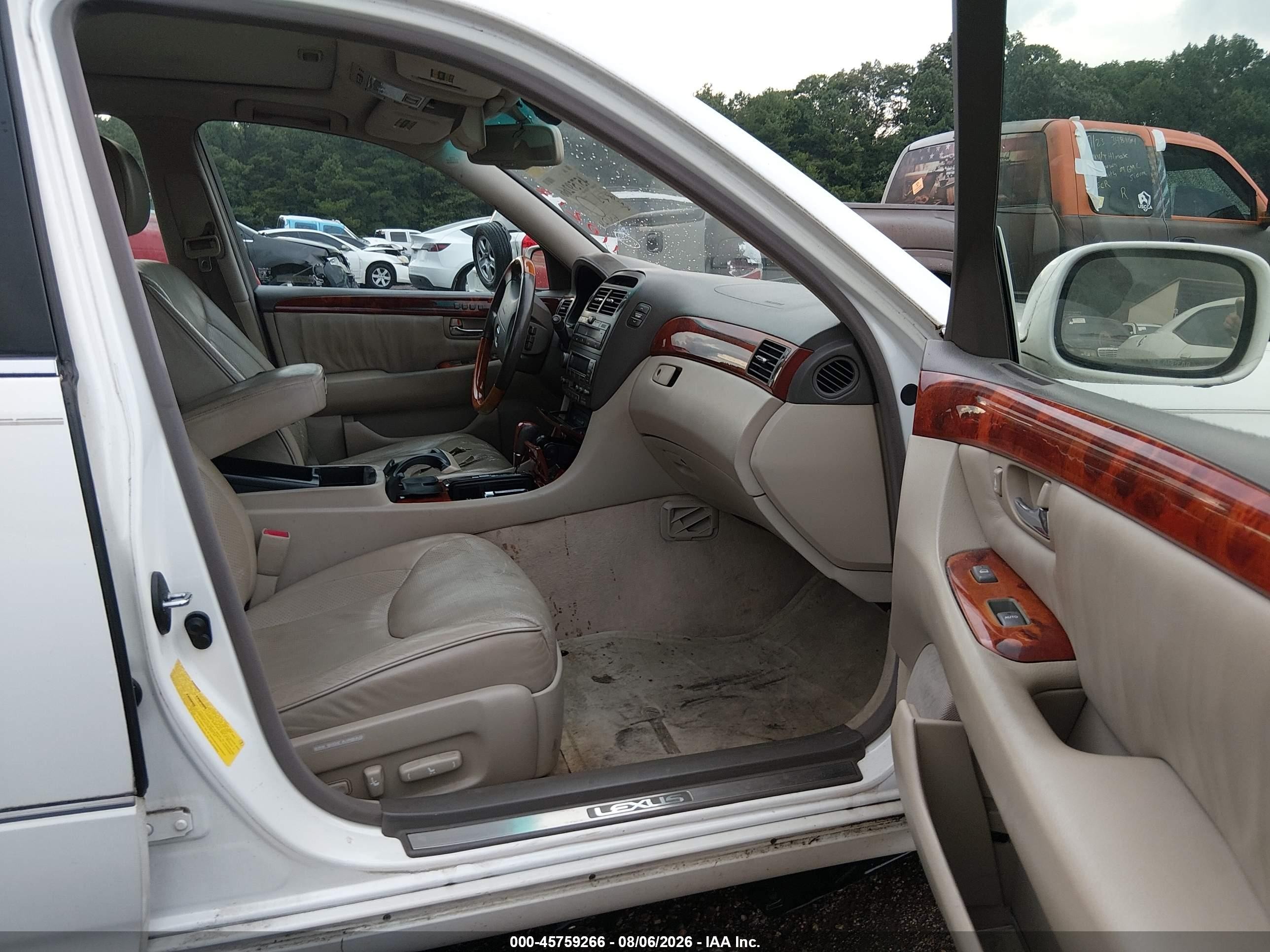 2003 Lexus Ls 430   White vin: JTHBN30F030110212