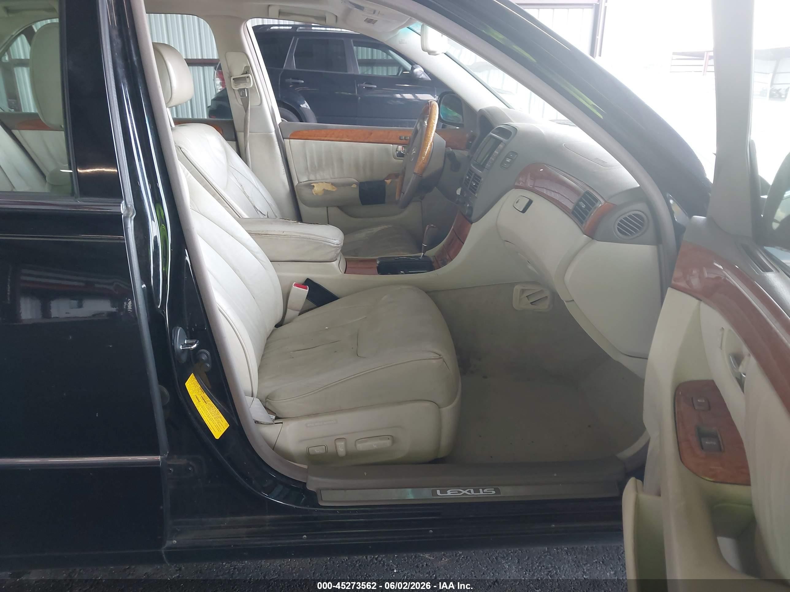 2002 Lexus Ls 430 Black vin: JTHBN30F120052786