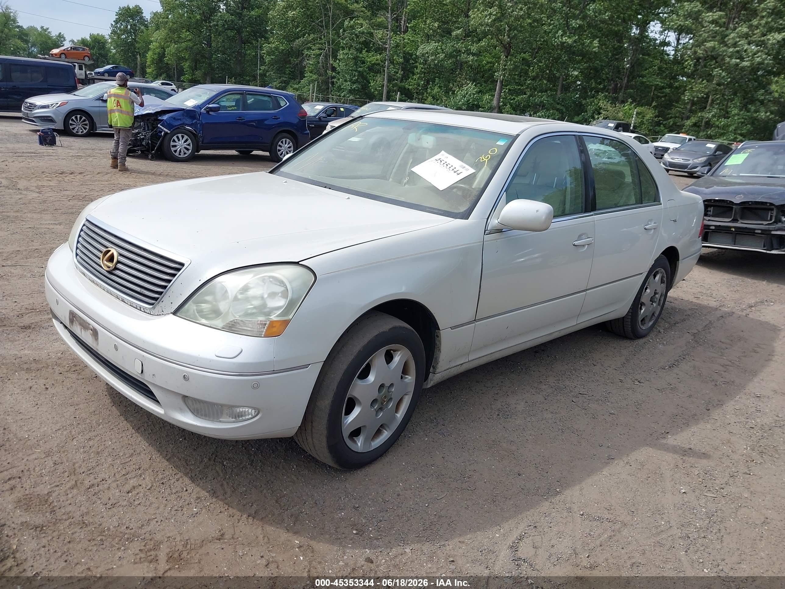 2002 Lexus Ls 430   White vin: JTHBN30F120067837