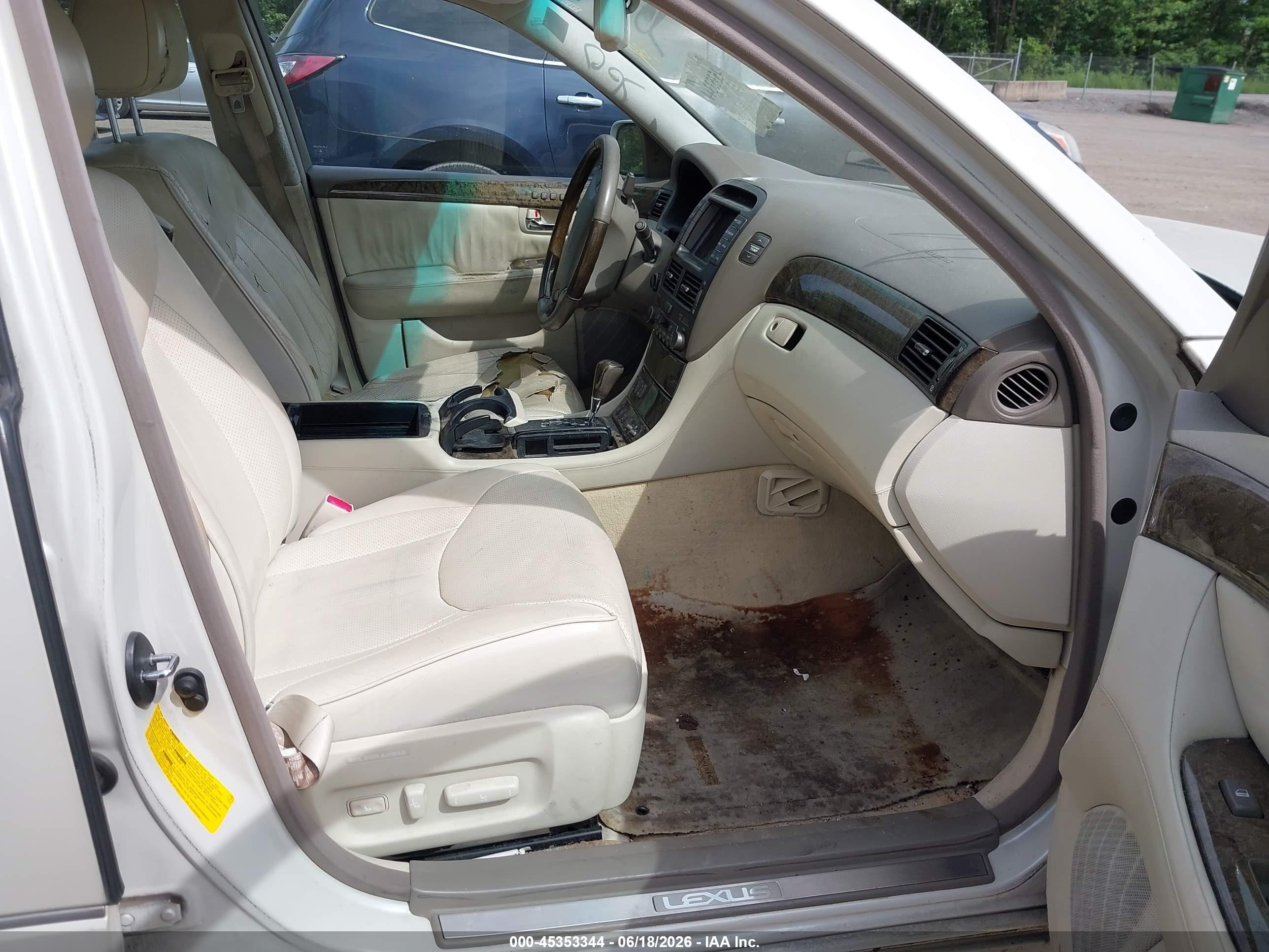 2002 Lexus Ls 430   White vin: JTHBN30F120067837