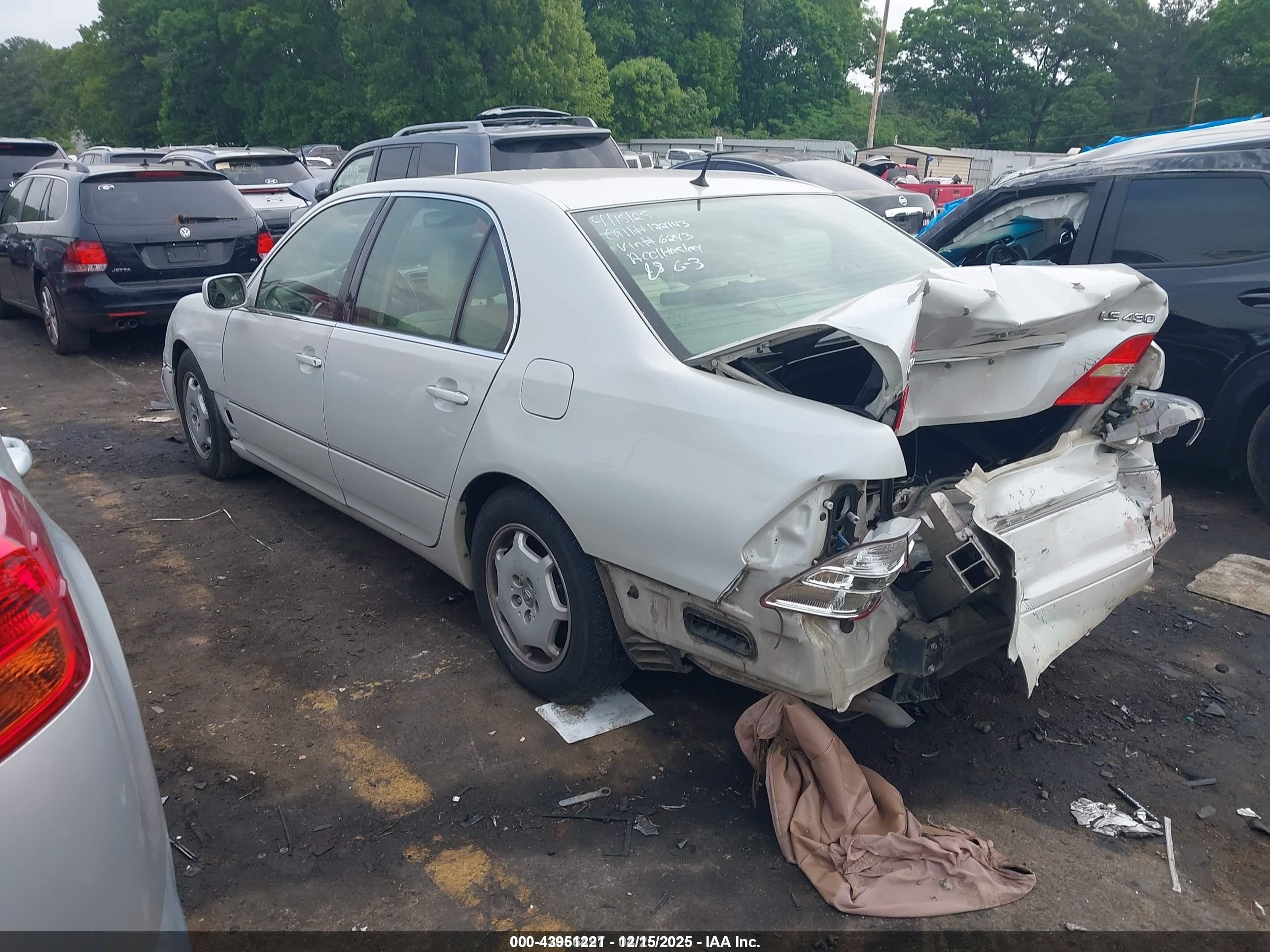 2002 Lexus Ls 430   White vin: JTHBN30F120086243