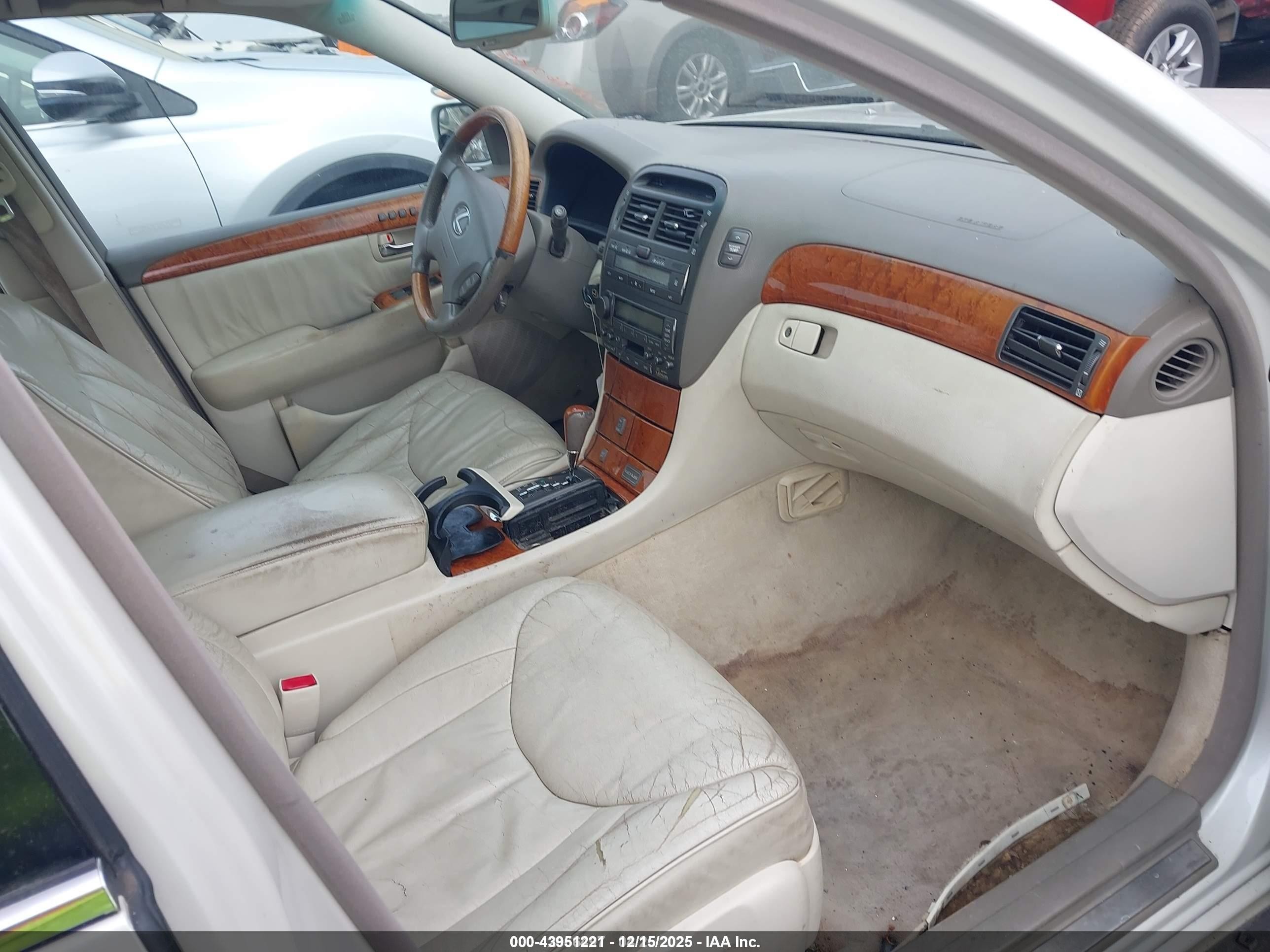 2002 Lexus Ls 430   White vin: JTHBN30F120086243