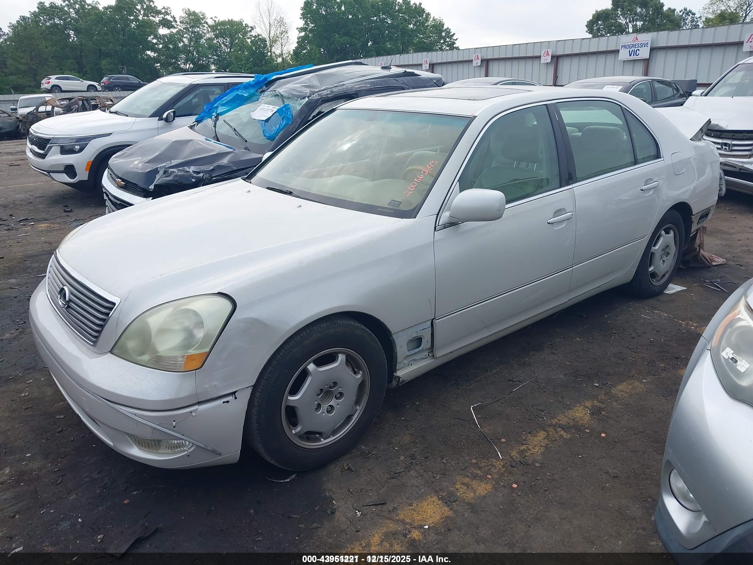 2002 Lexus Ls 430   White vin: JTHBN30F120086243