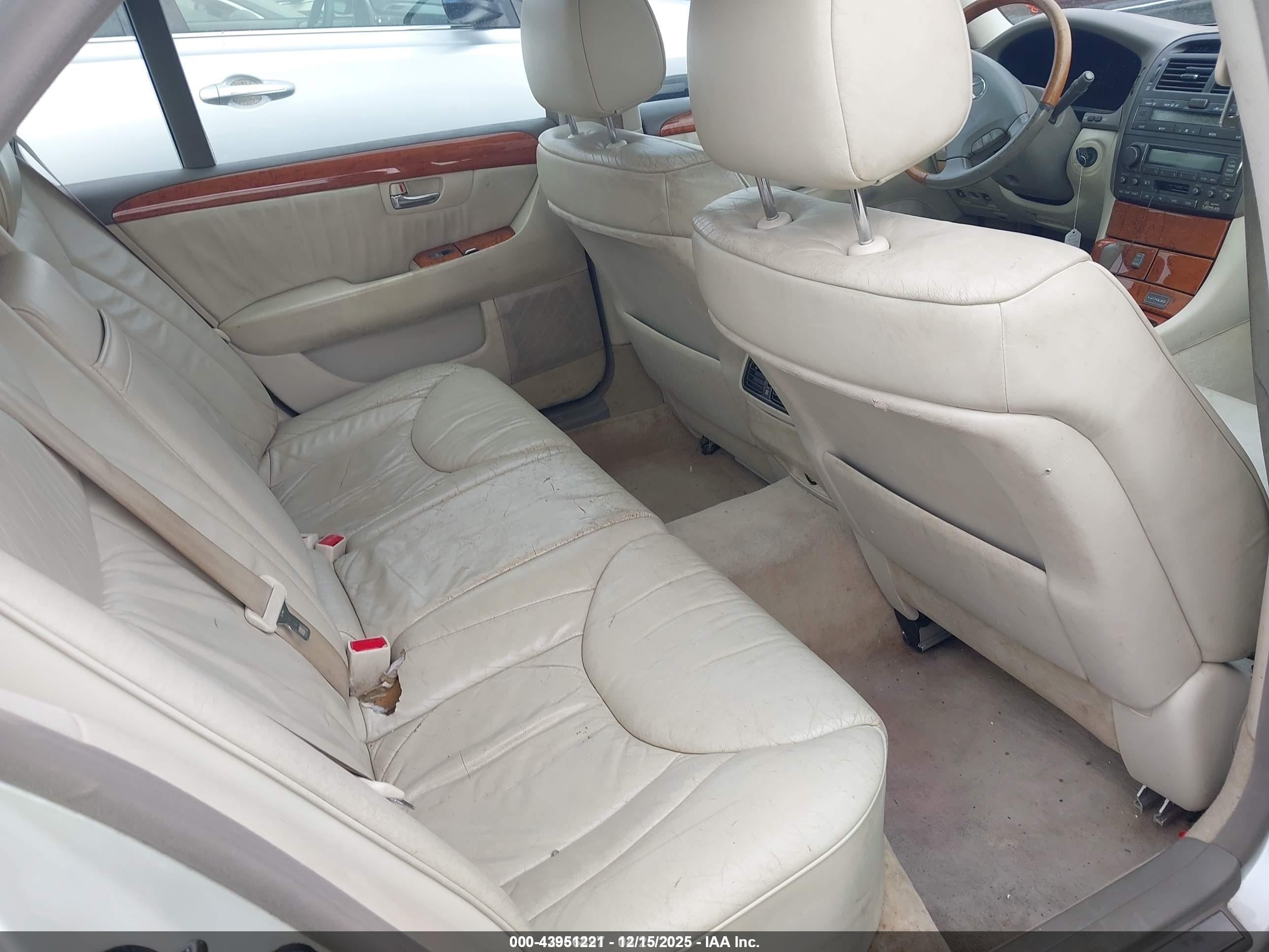 2002 Lexus Ls 430   White vin: JTHBN30F120086243