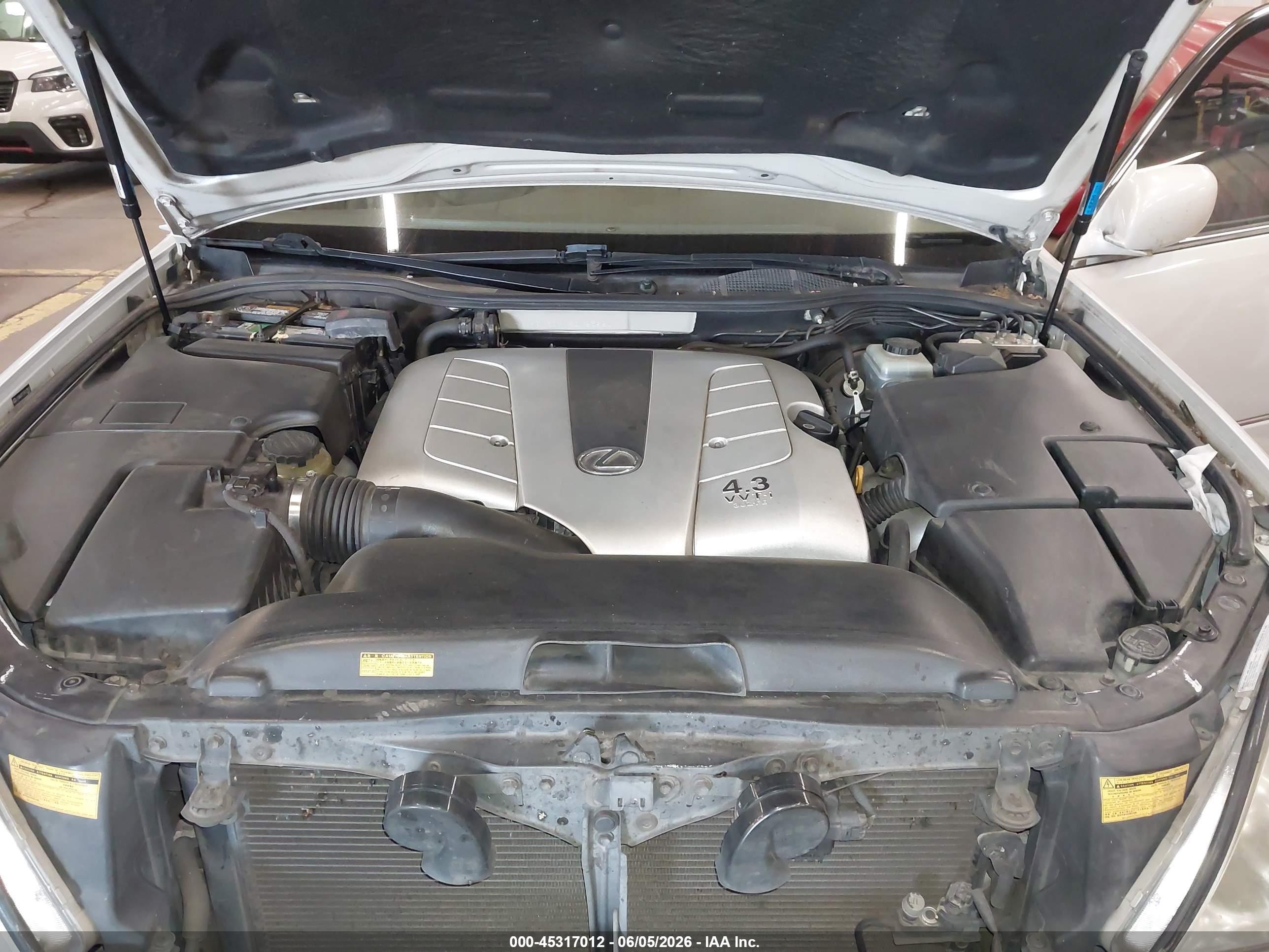 2003 Lexus Ls 430   White vin: JTHBN30F130123521