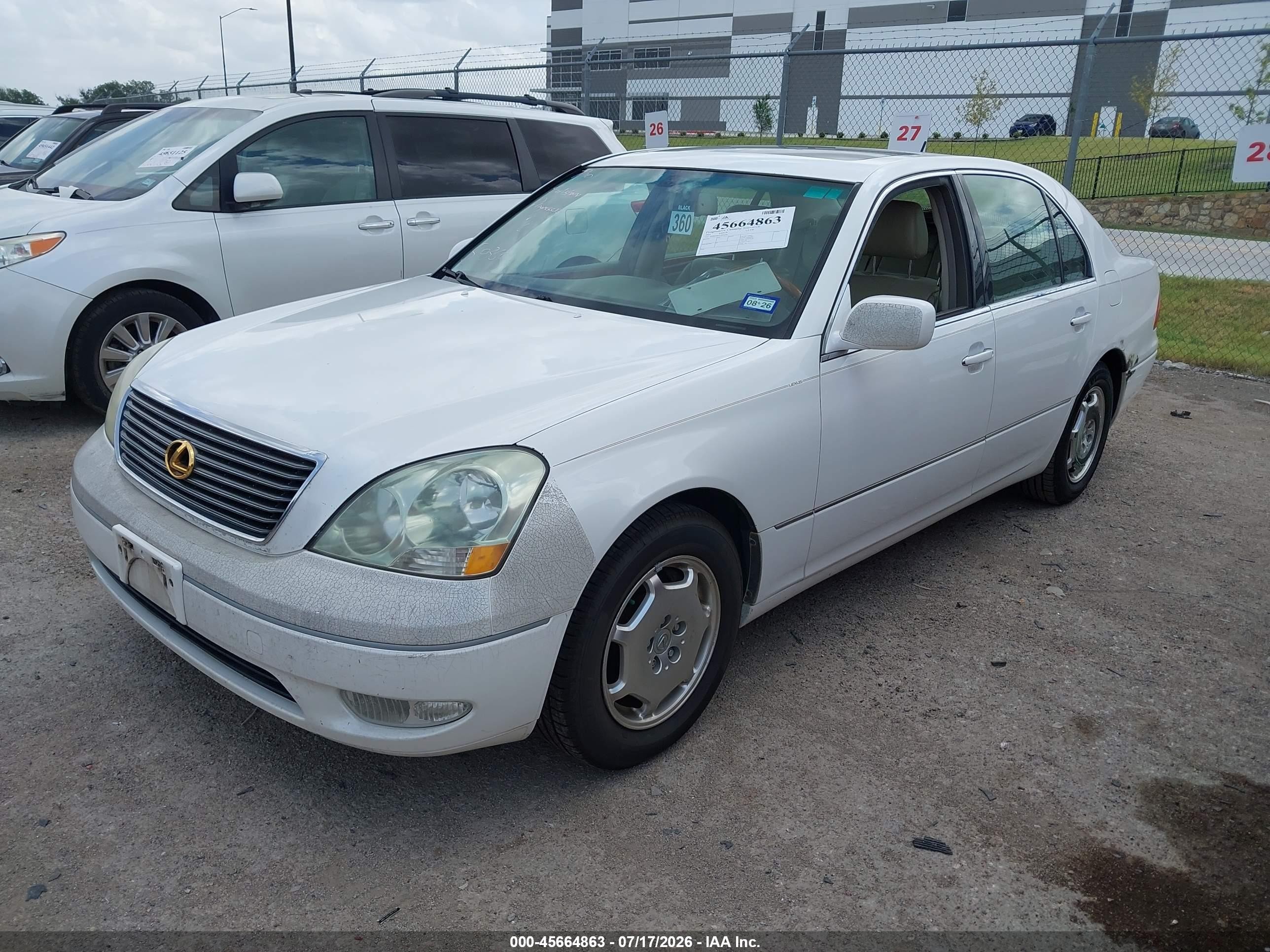 2001 Lexus Ls 430   White vin: JTHBN30F210050186